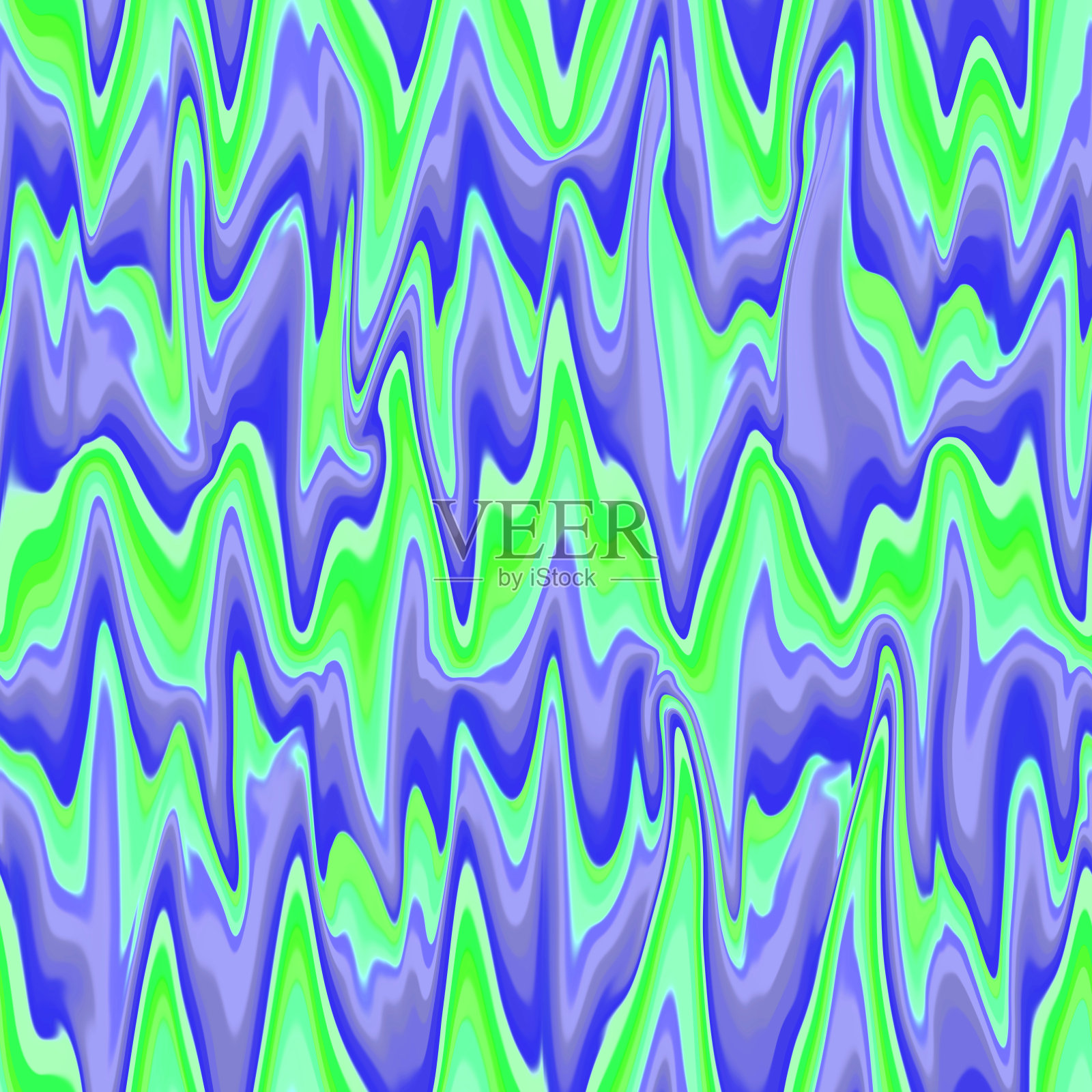 抽象霓虹色无缝背景。液体流动的颜色无尽的图案。未来的颜色组合。迷幻的数字艺术。绿紫色背景为演示和名片。插画图片素材