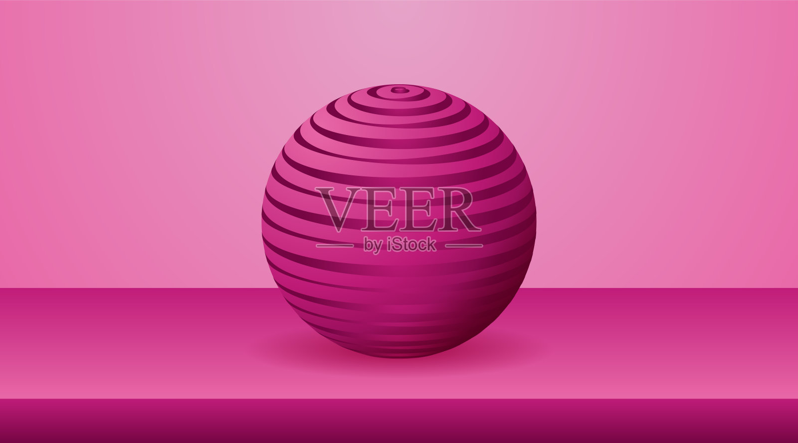 逼真的球体几何紫色设计元素圆圈气泡图案与三维粉红色球美丽的背景海报，横幅，招贴插画图片素材