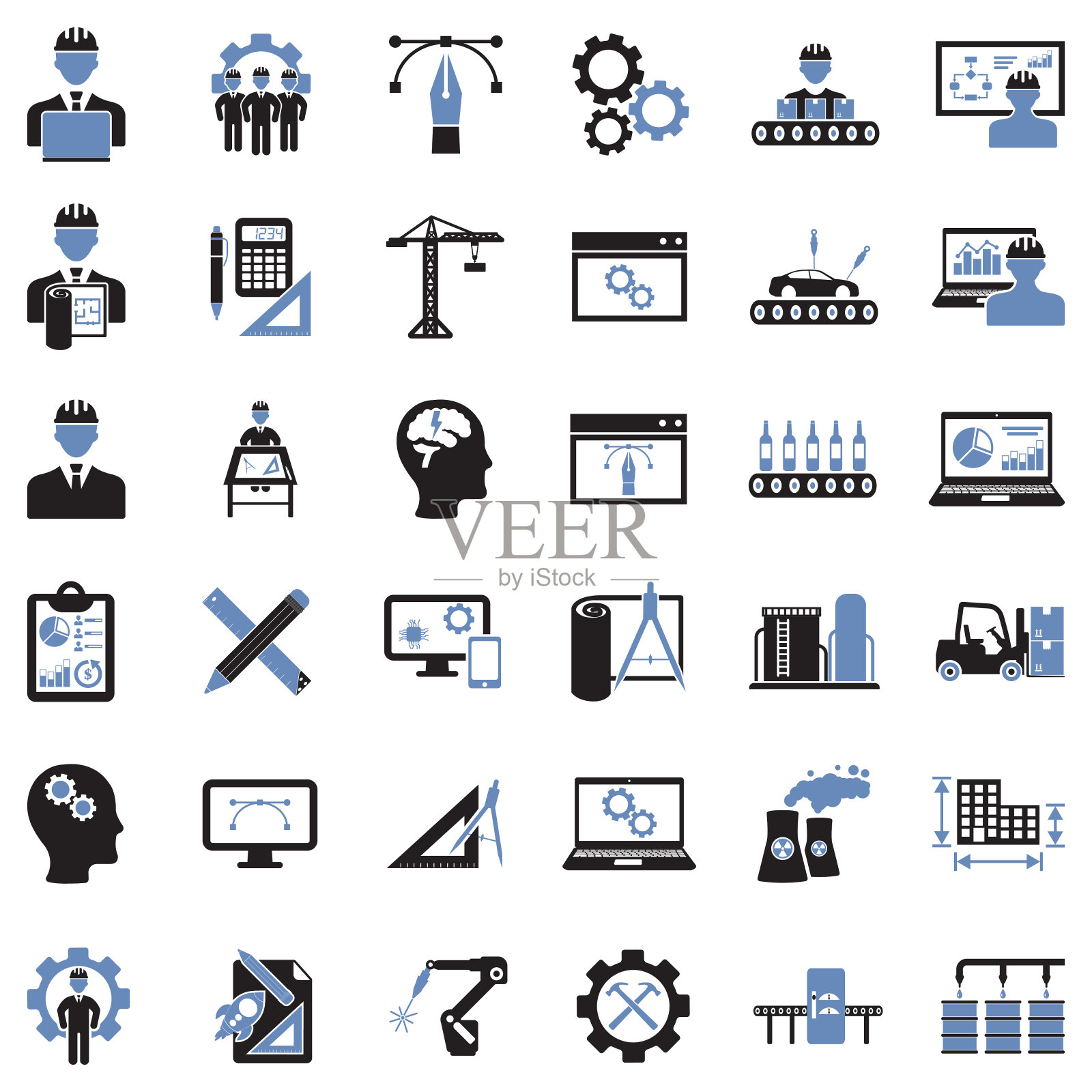 项目经理图标。双色调平面设计。矢量插图。图标素材