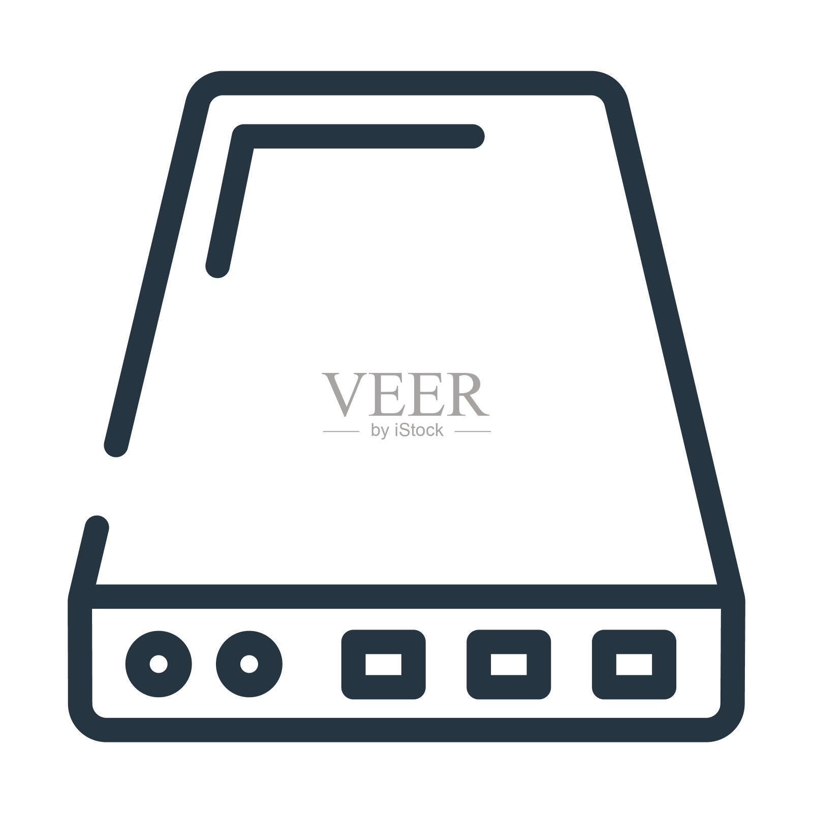 本地磁盘细线图标。数据，云线性图标从硬件概念孤立轮廓标志。矢量插图符号元素的网页设计和应用程序。插画图片素材