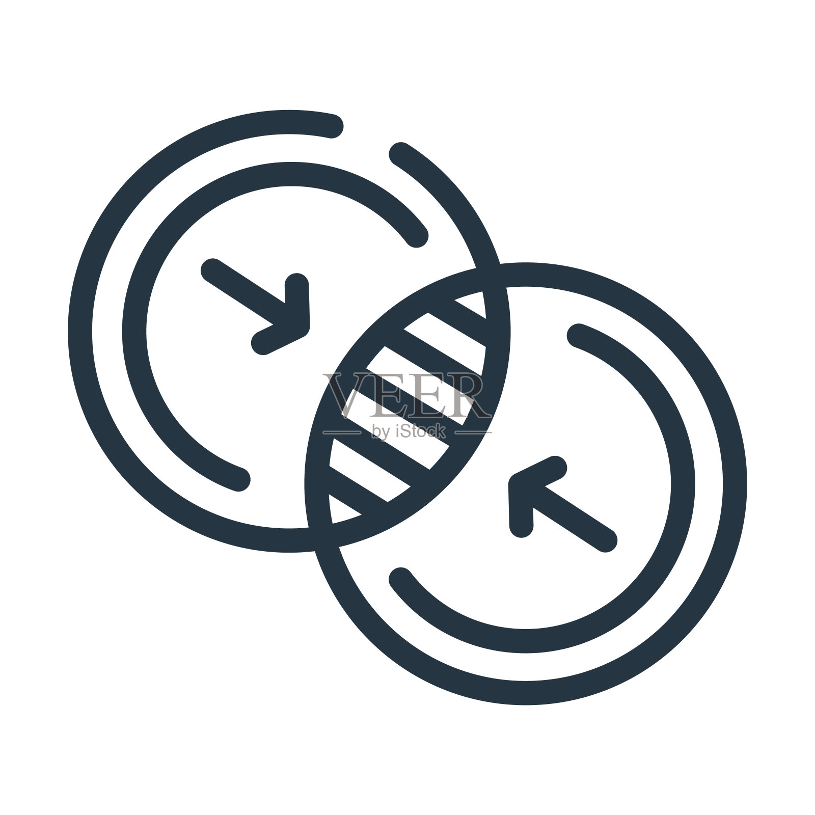 合并细线图标。连接，业务线性图标从几何图形概念孤立轮廓符号。矢量插图符号元素的网页设计和应用程序。插画图片素材