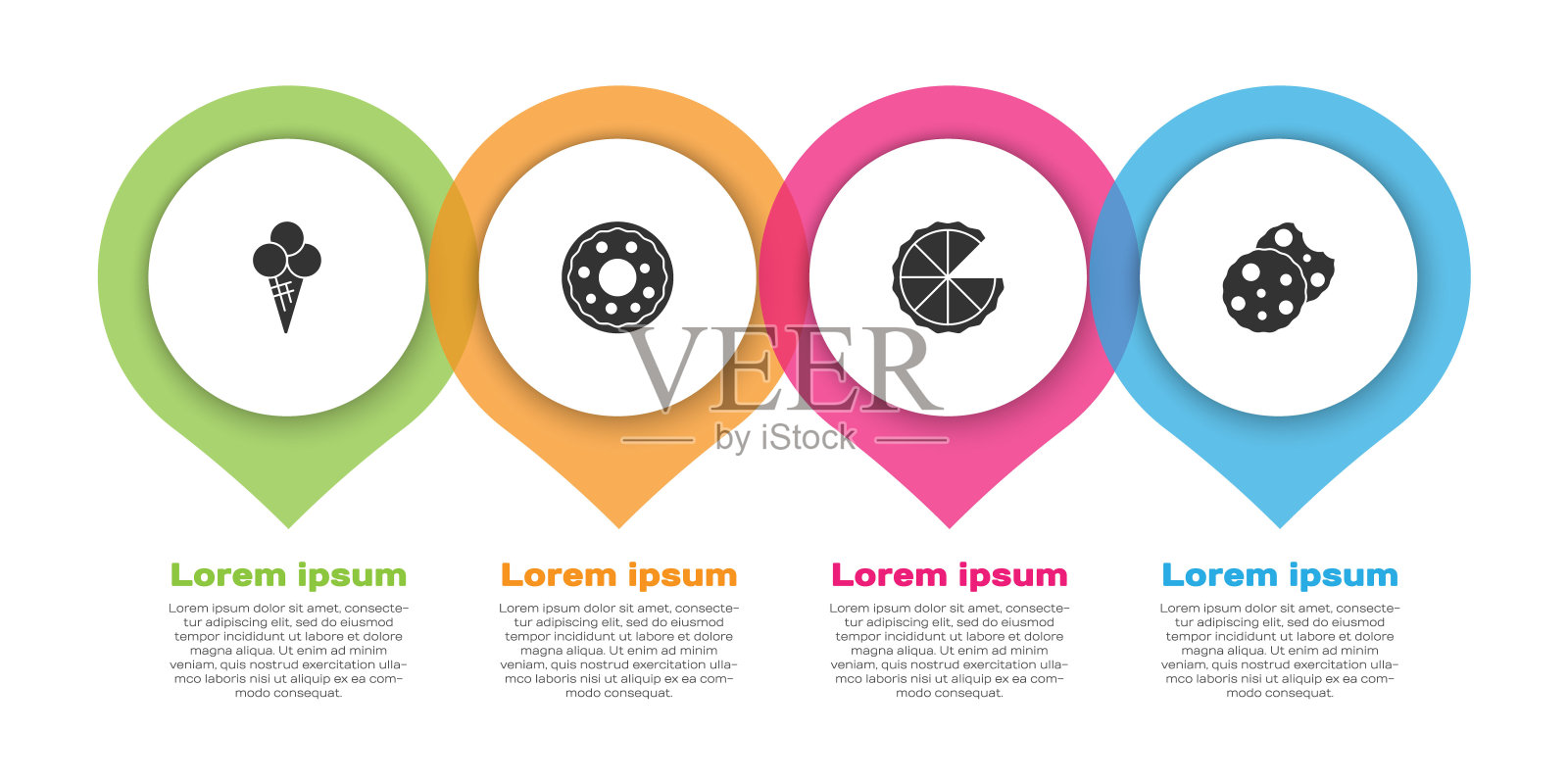 可搭配华夫筒冰淇淋，甜甜圈，自制派，饼干或饼干。业务信息模板。向量设计模板素材