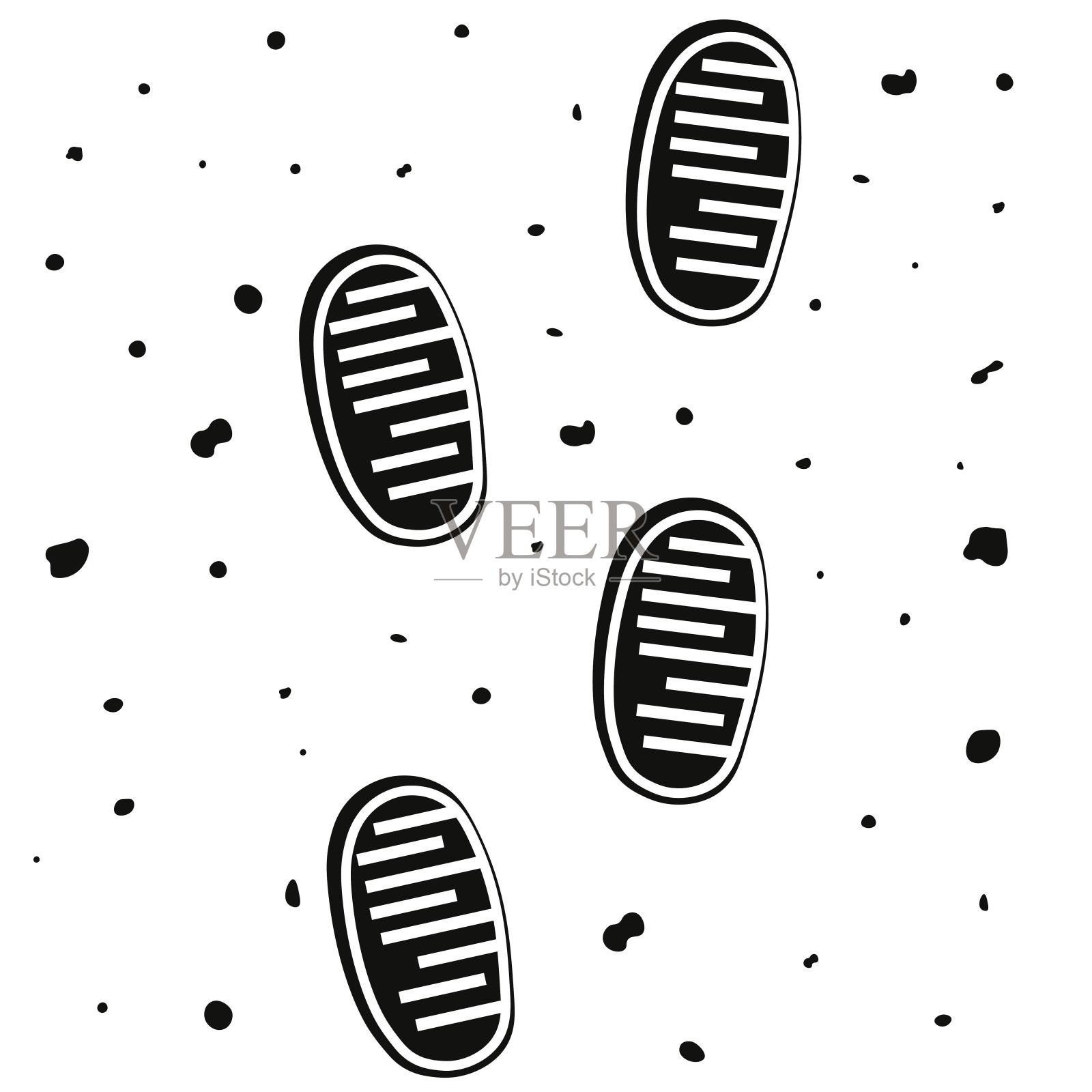 宇航员月球足迹路径插画图片素材