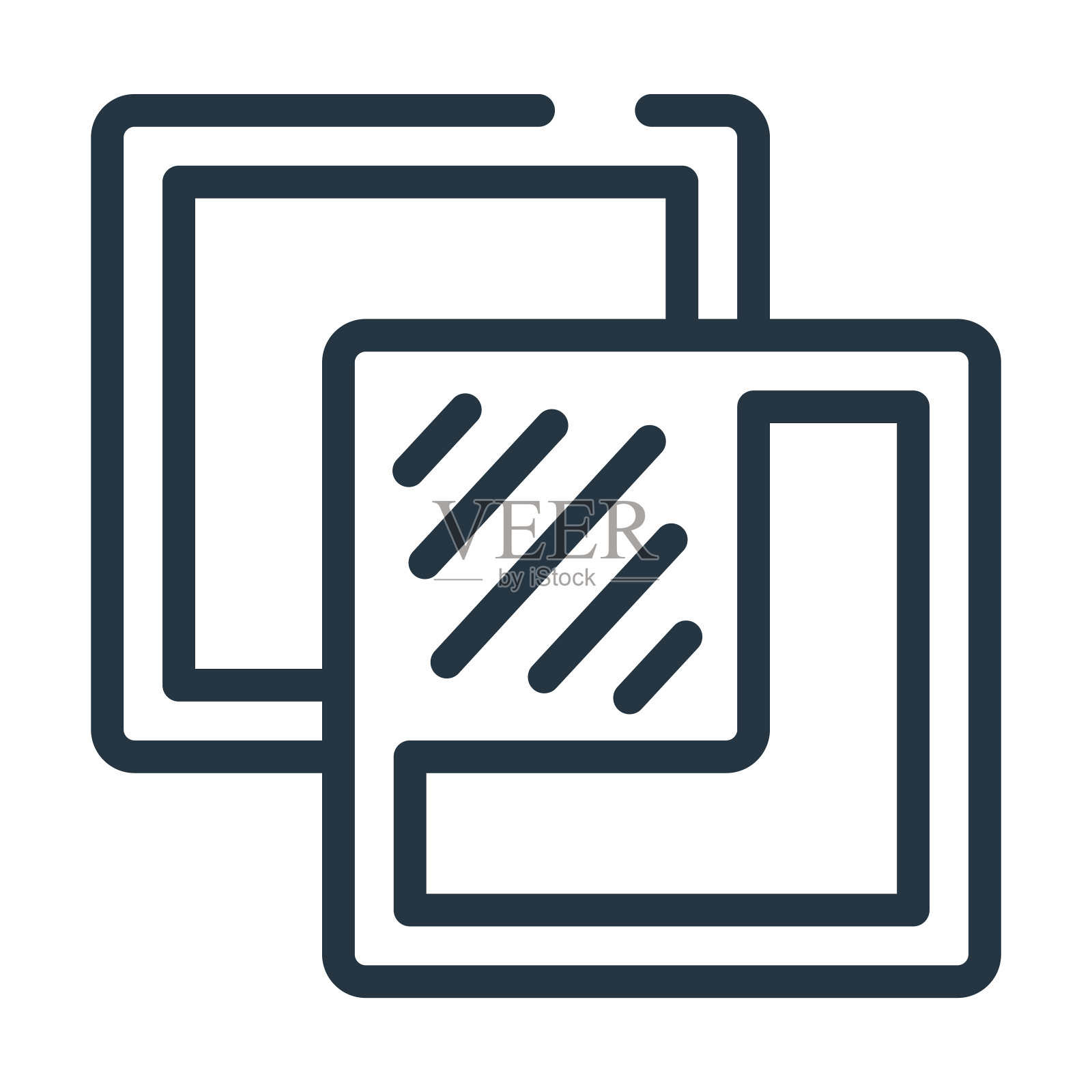 相交细线图标。道路、交叉口的线性图标由用户界面概念孤立的轮廓标志。矢量插图符号元素的网页设计和应用程序。图标素材