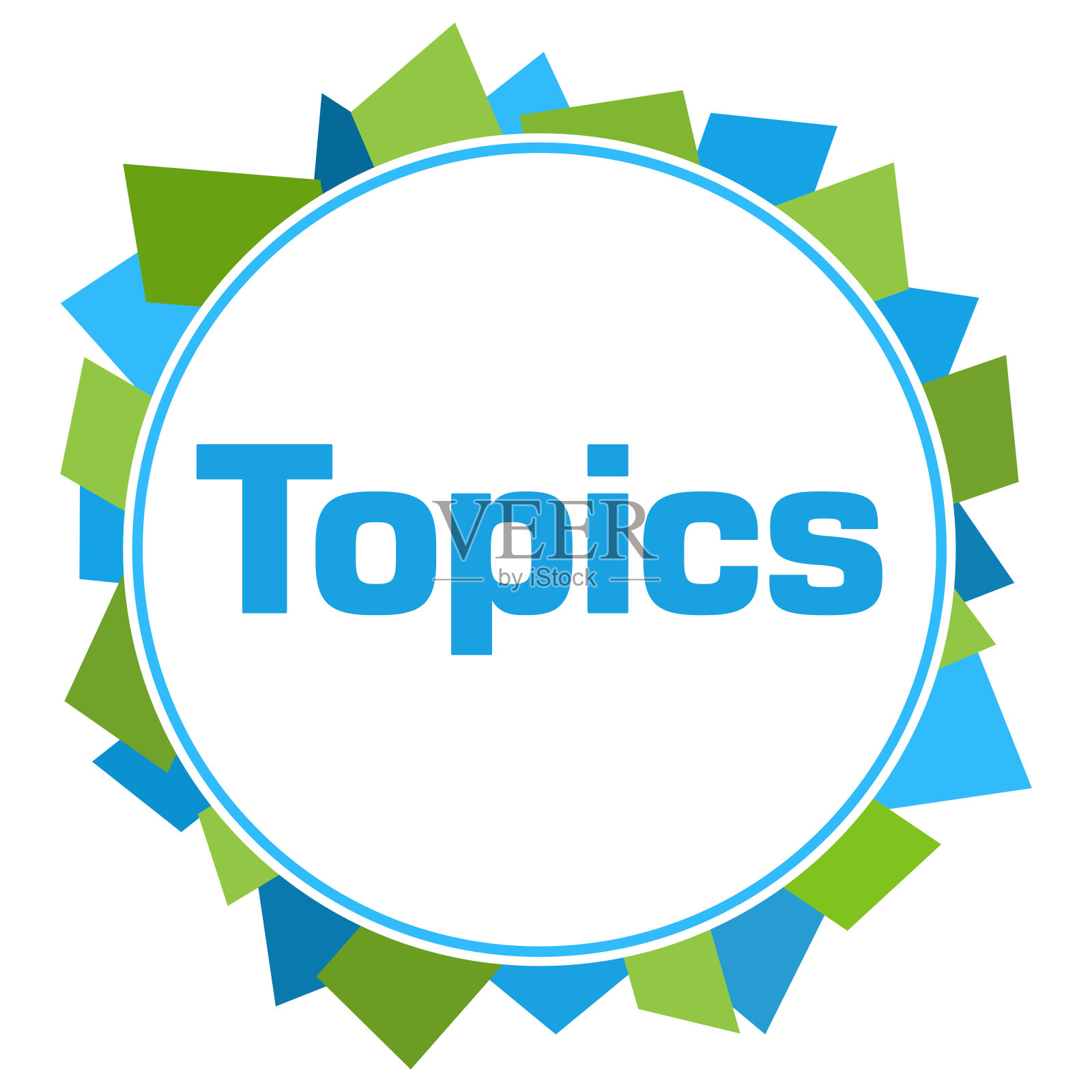 主题绿色蓝色随机形状圆形插画图片素材