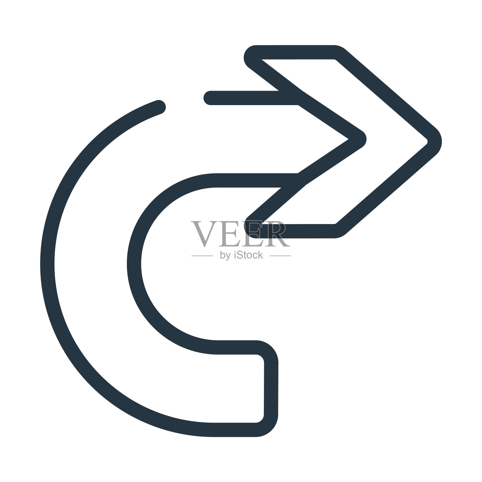 带有细线图标的右箭头。箭头，导航线性图标从用户界面概念孤立的轮廓符号。矢量插图符号元素的网页设计和应用程序。图标素材