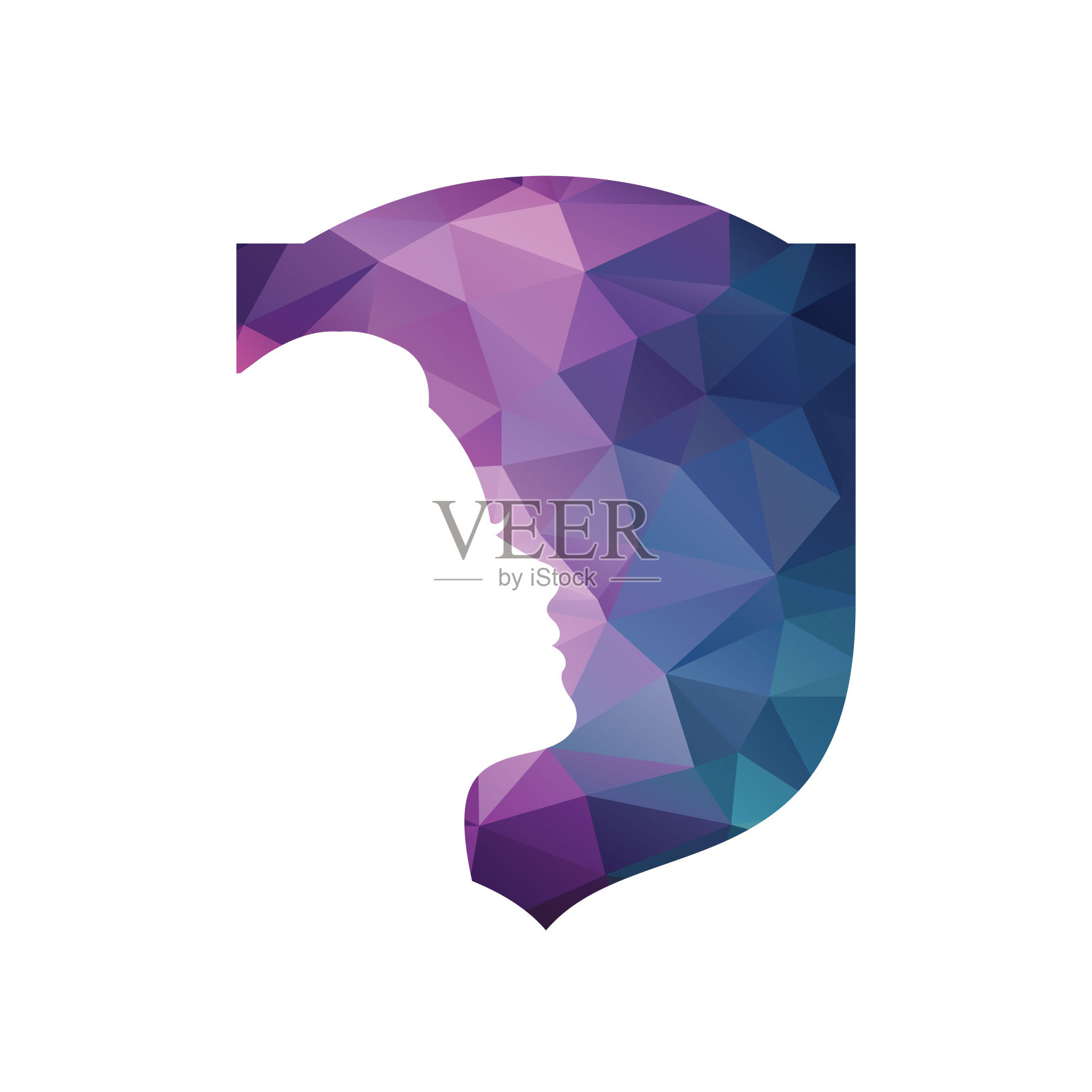 优雅男士的面部轮廓。人头矢量符号。商业、科学、心理学、医学概念符号。插画图片素材