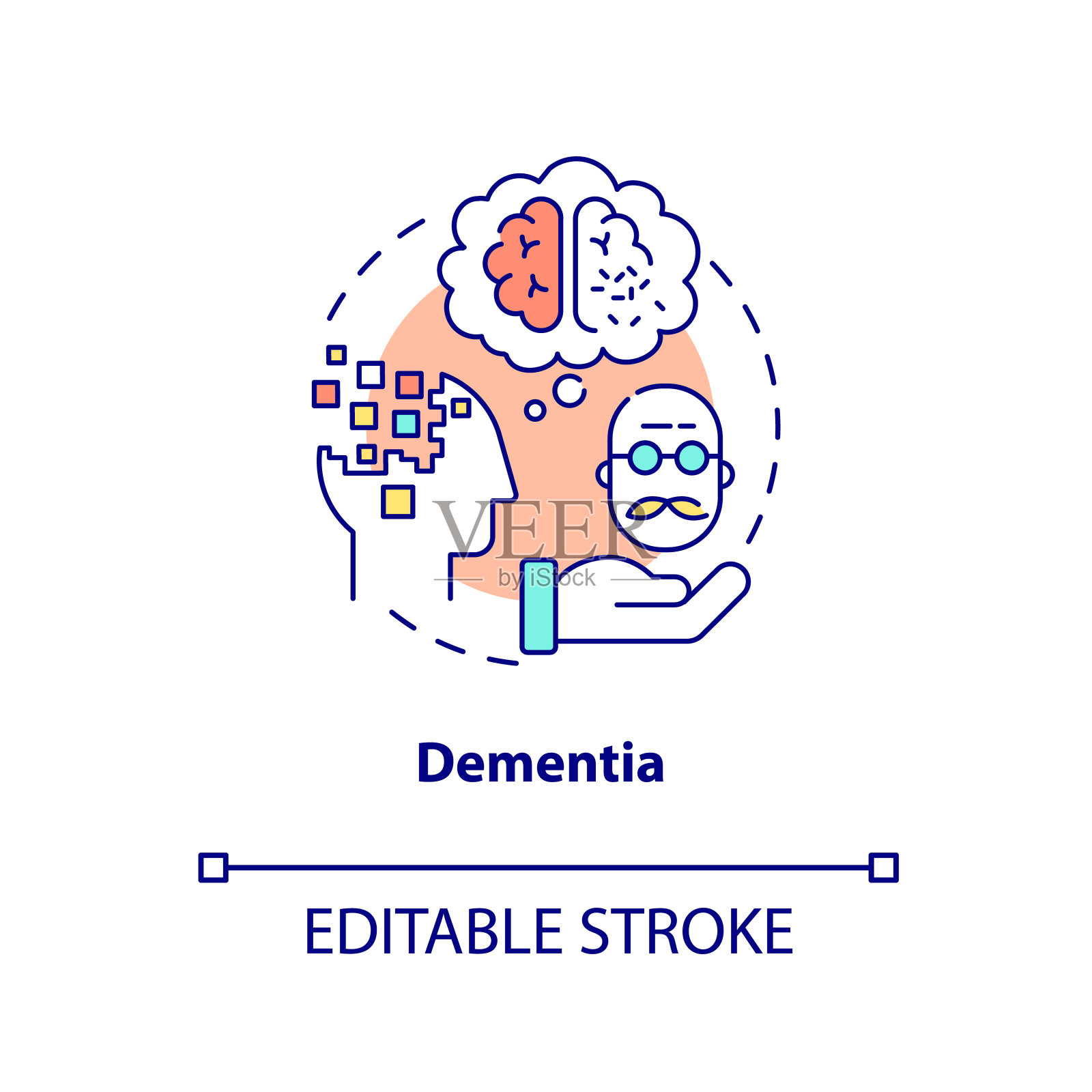 痴呆概念图标插画图片素材