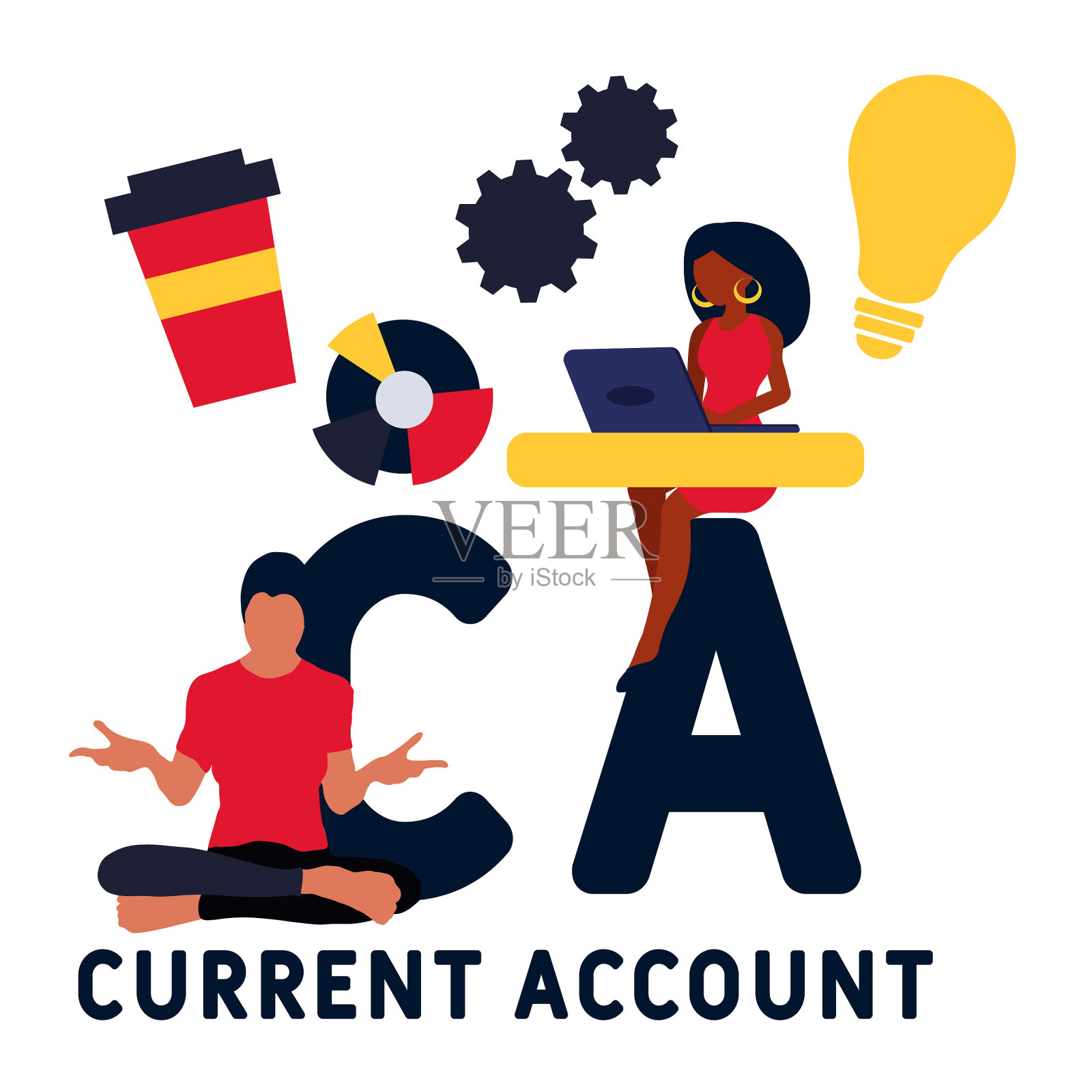 CA -往来帐户的首字母缩写插画图片素材