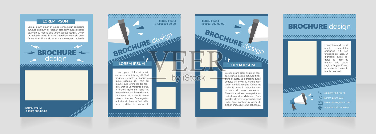 社交媒体宣传蓝空白宣传册布局设计设计模板素材