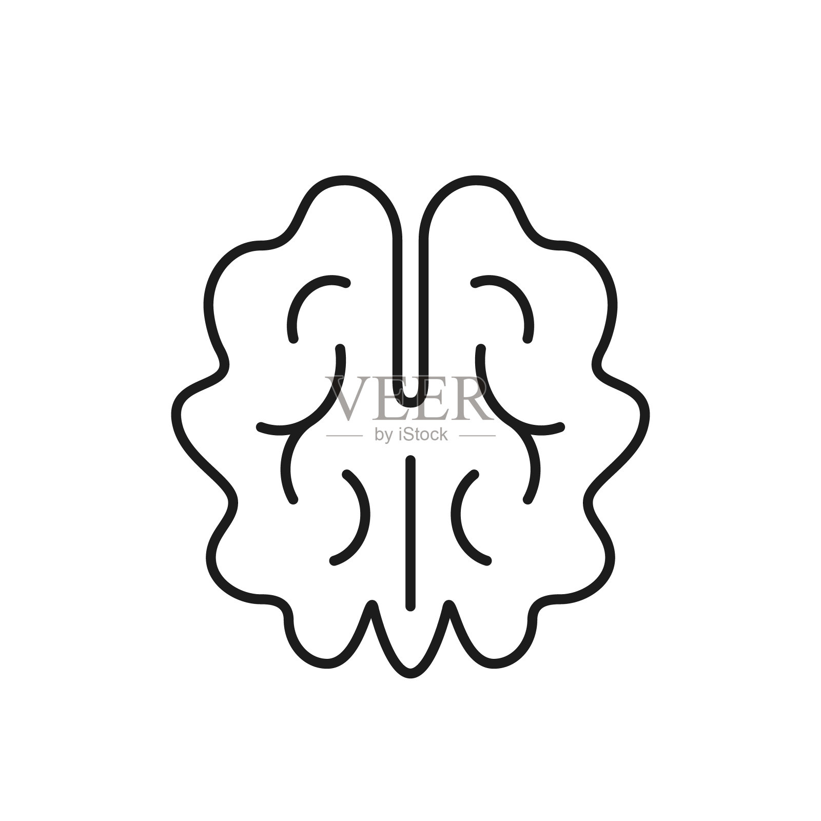 核桃轮廓矢量图标，轮廓孤立简单坚果符号设计元素图片