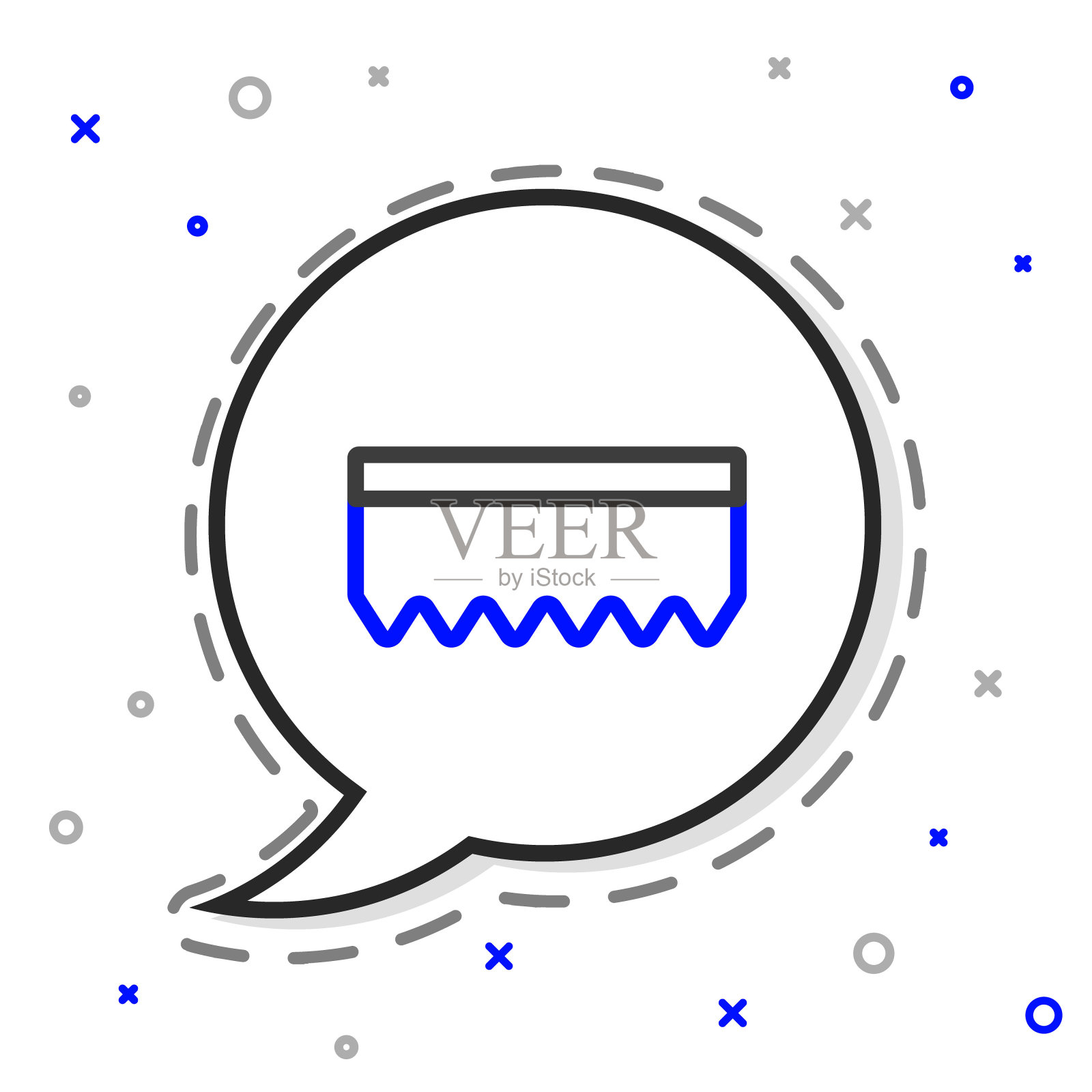 海绵线条图标孤立在白色背景上。一缕用来洗盘子的韧皮。清洁服务的标志。色彩斑斓的轮廓的概念。向量插画图片素材