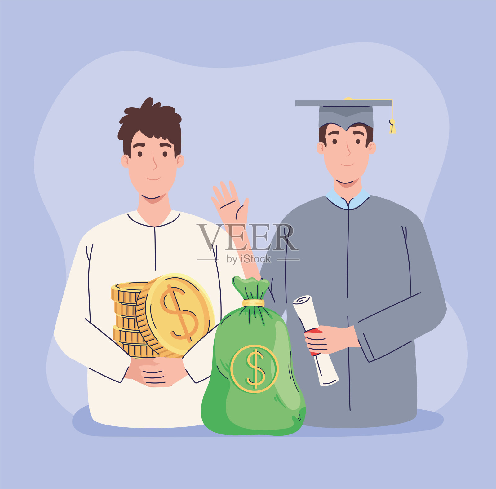 学生贷款或奖学金插画图片素材