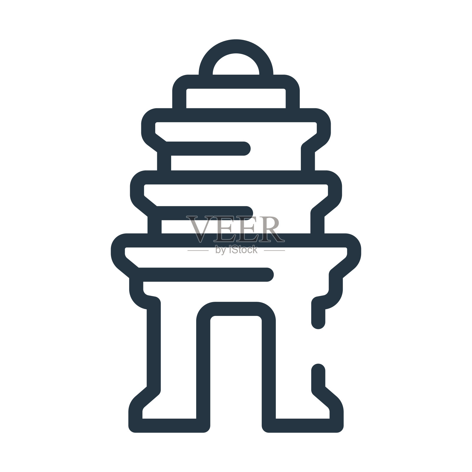 柬埔寨细线图标。商业，柬埔寨线性图标从纪念碑概念孤立的轮廓标志。矢量插图符号元素的网页设计和应用程序。图标素材