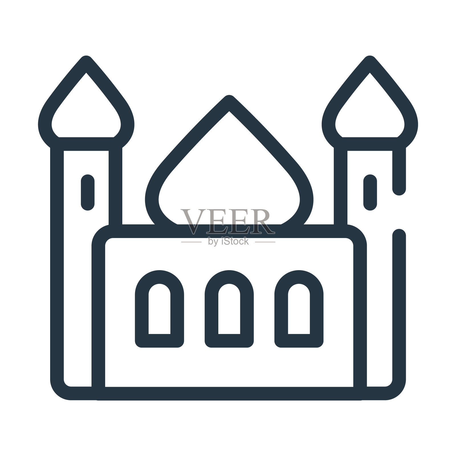 阿姆利则细线图标。印度首都的线性图标源自古迹概念孤立的轮廓标志。矢量插图符号元素的网页设计和应用程序。插画图片素材