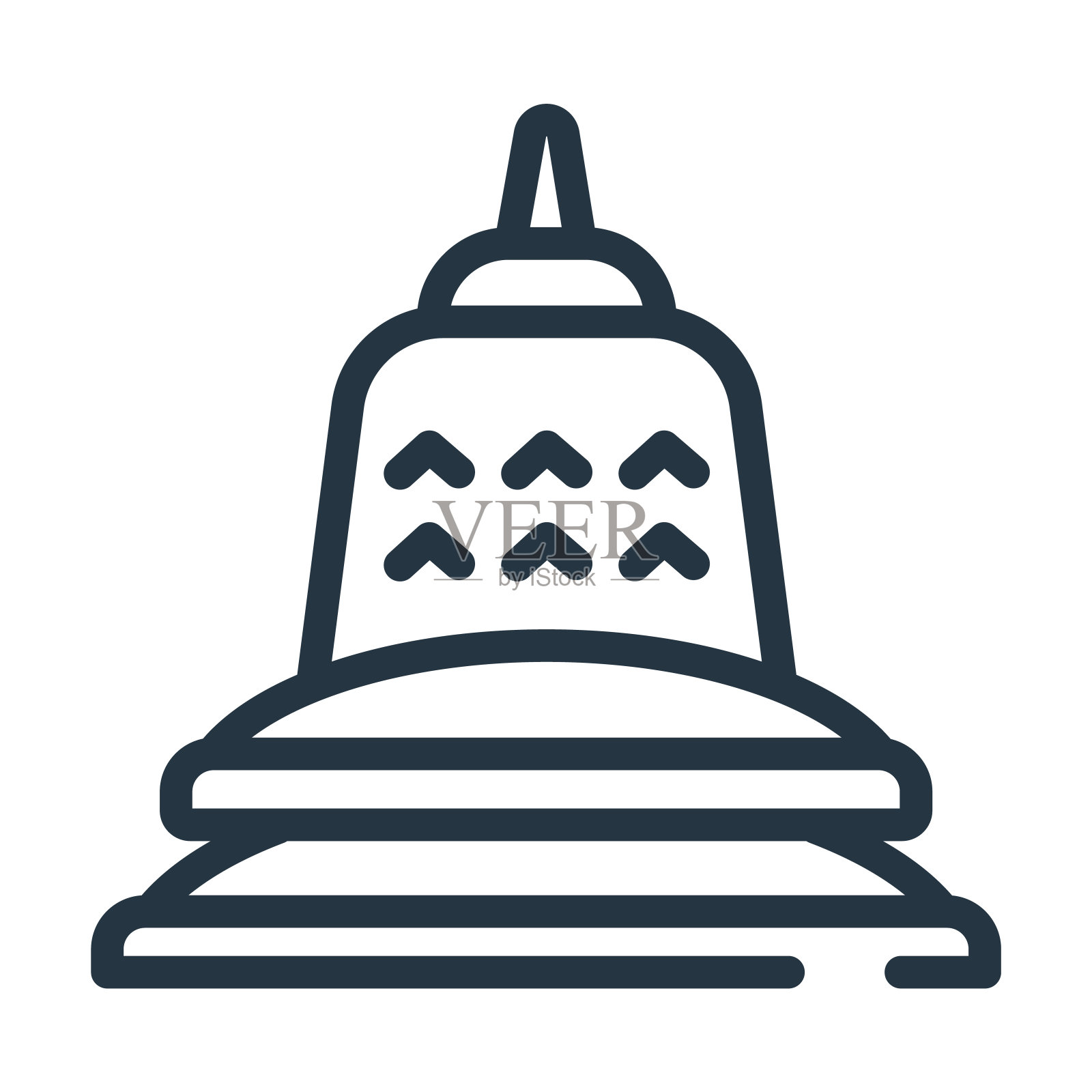 婆罗浮屠细线图标。建筑、地标的线性图标从纪念碑概念孤立的轮廓标志。矢量插图符号元素的网页设计和应用程序。图标素材