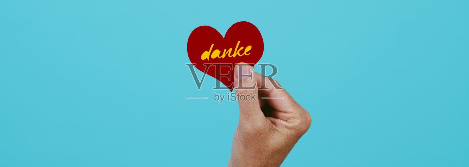 心用德文感谢你，横幅照片摄影图片