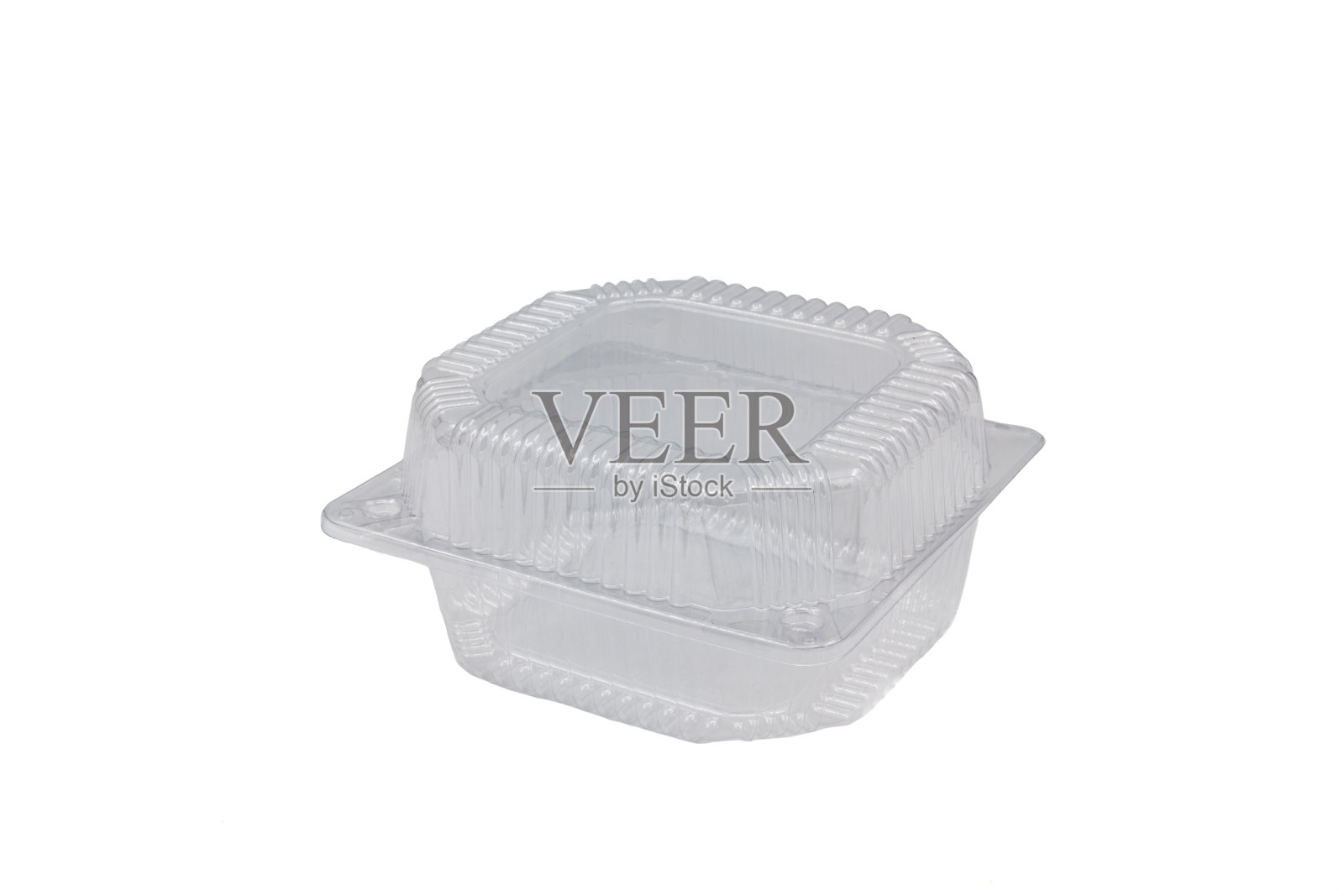 白色背景的透明塑料沙拉包装照片摄影图片