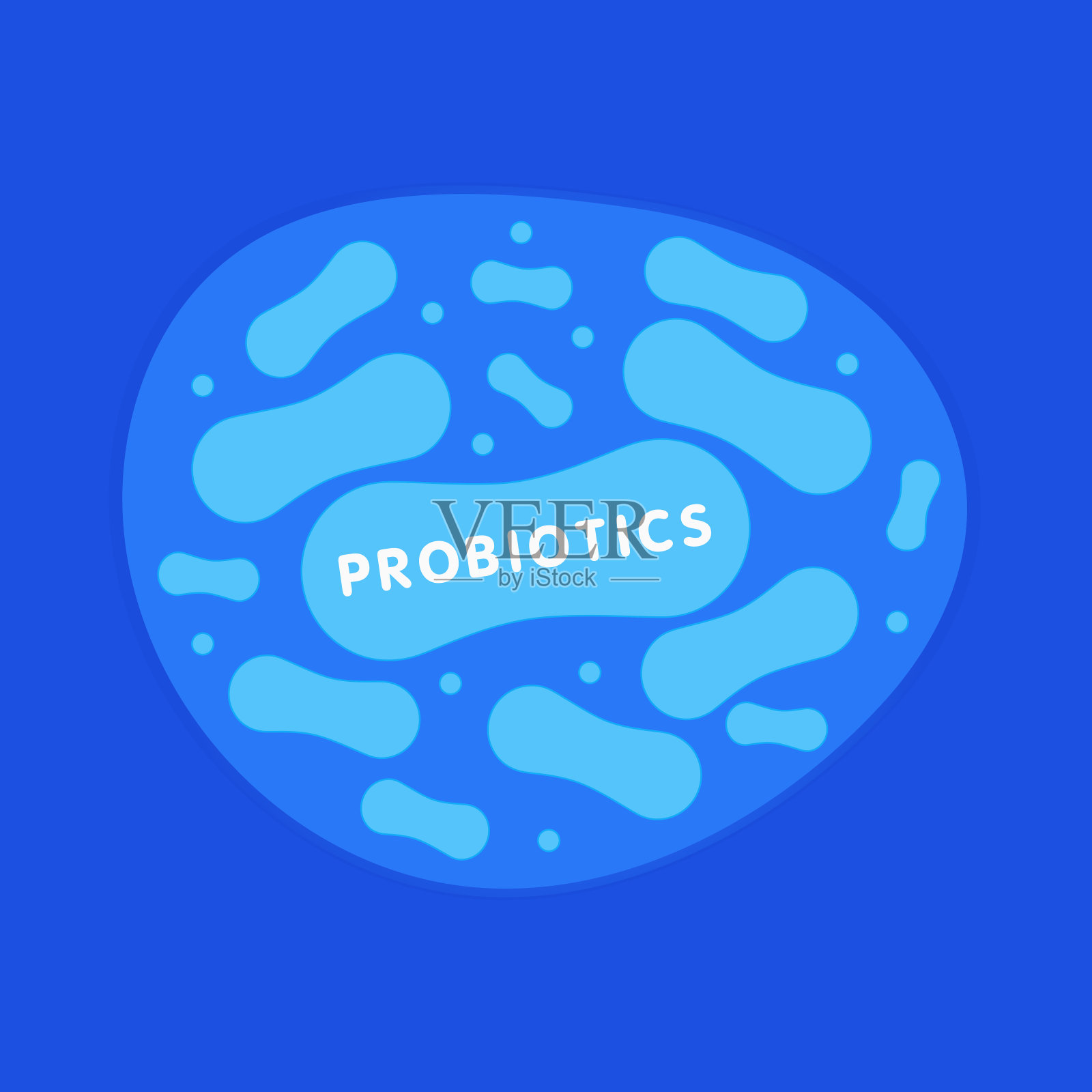 益生菌标志设计。健康营养成分载体设计。生物标识。向量插画图片素材