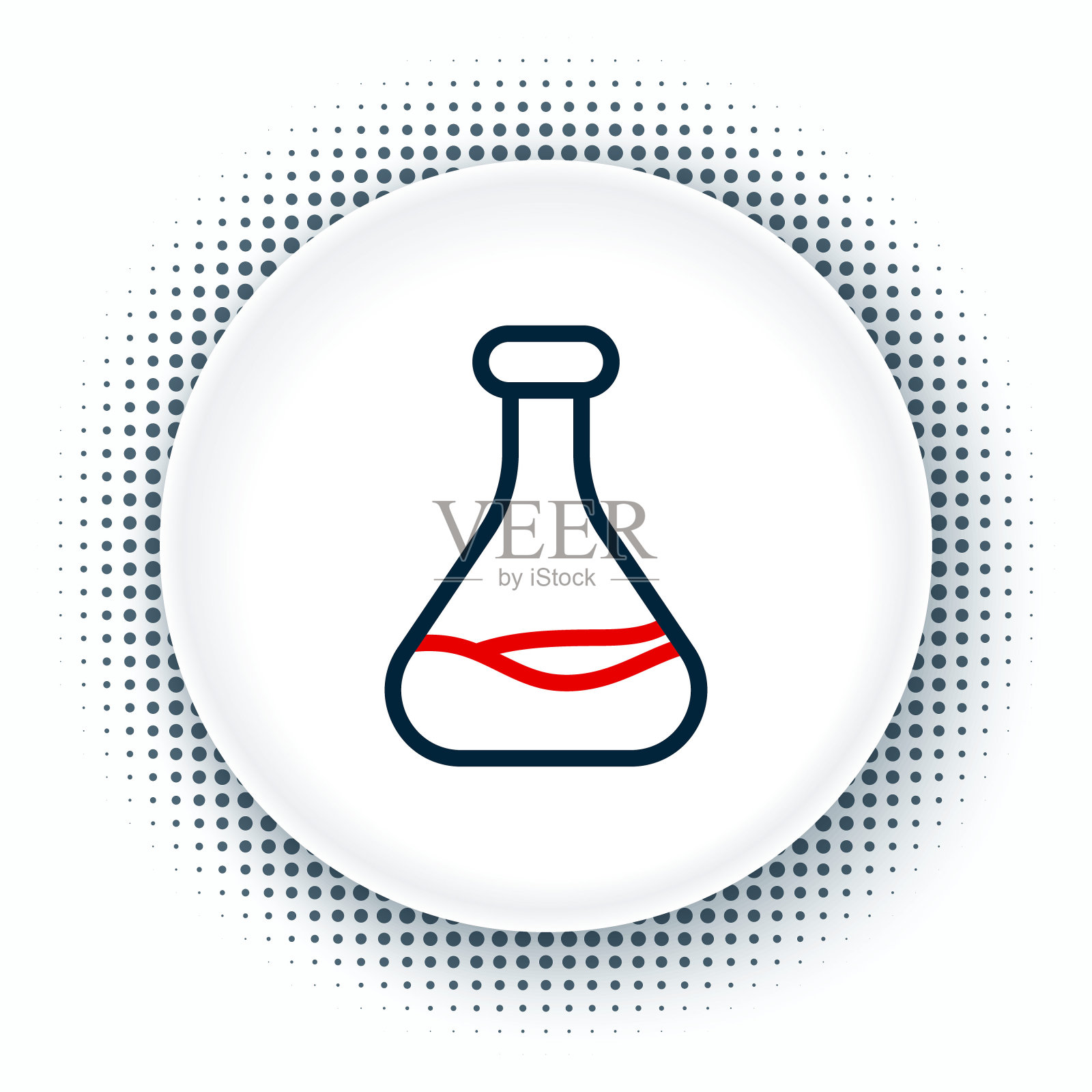 线试管和烧瓶图标孤立在白色背景上。化学实验室测试。实验室玻璃器皿。色彩斑斓的轮廓的概念。向量插画图片素材