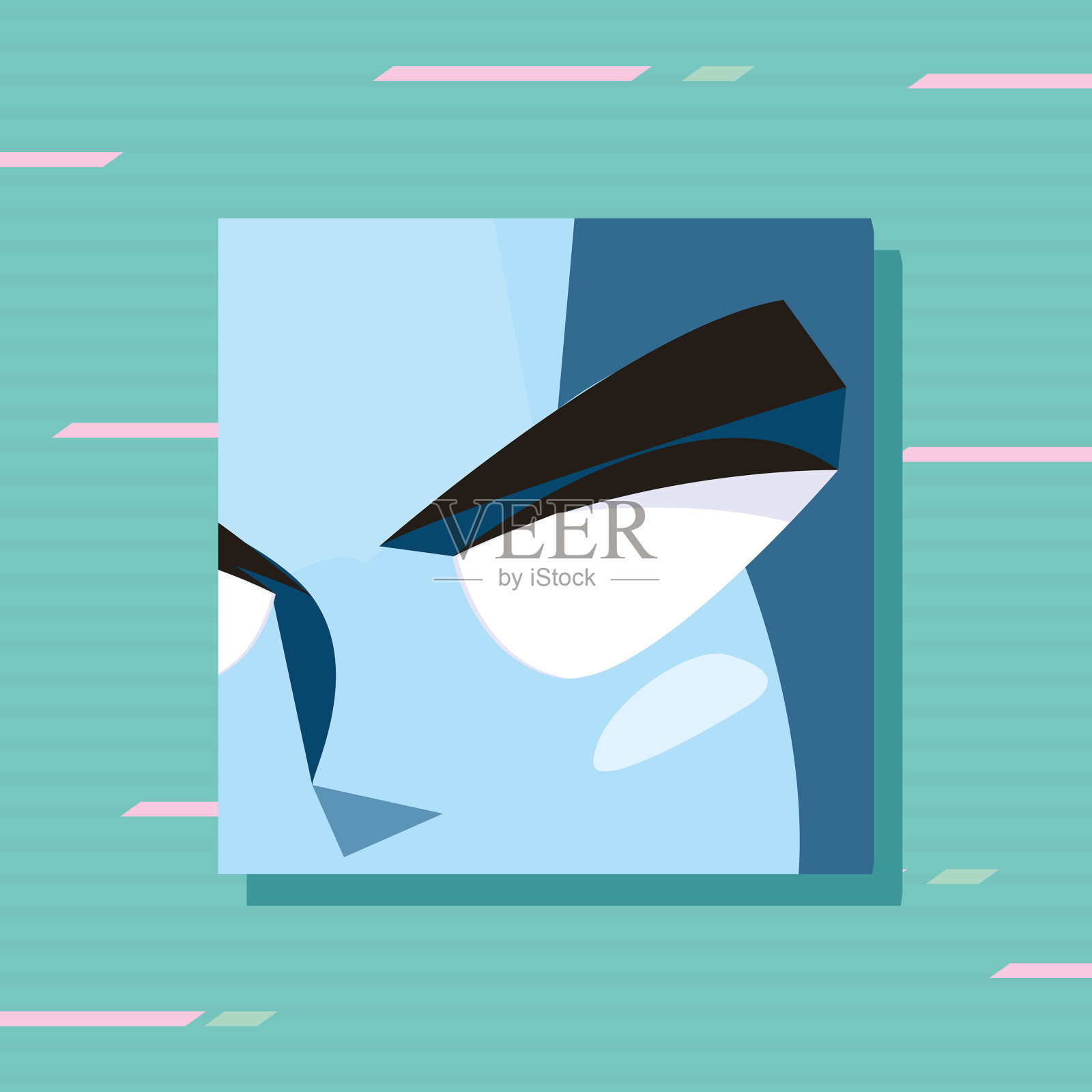 蓝色外星人框架插画图片素材