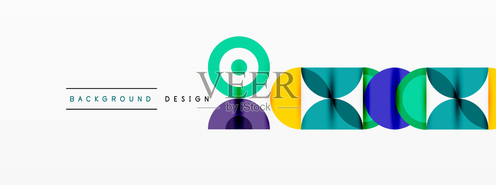 彩色圆抽象背景模板插画图片素材