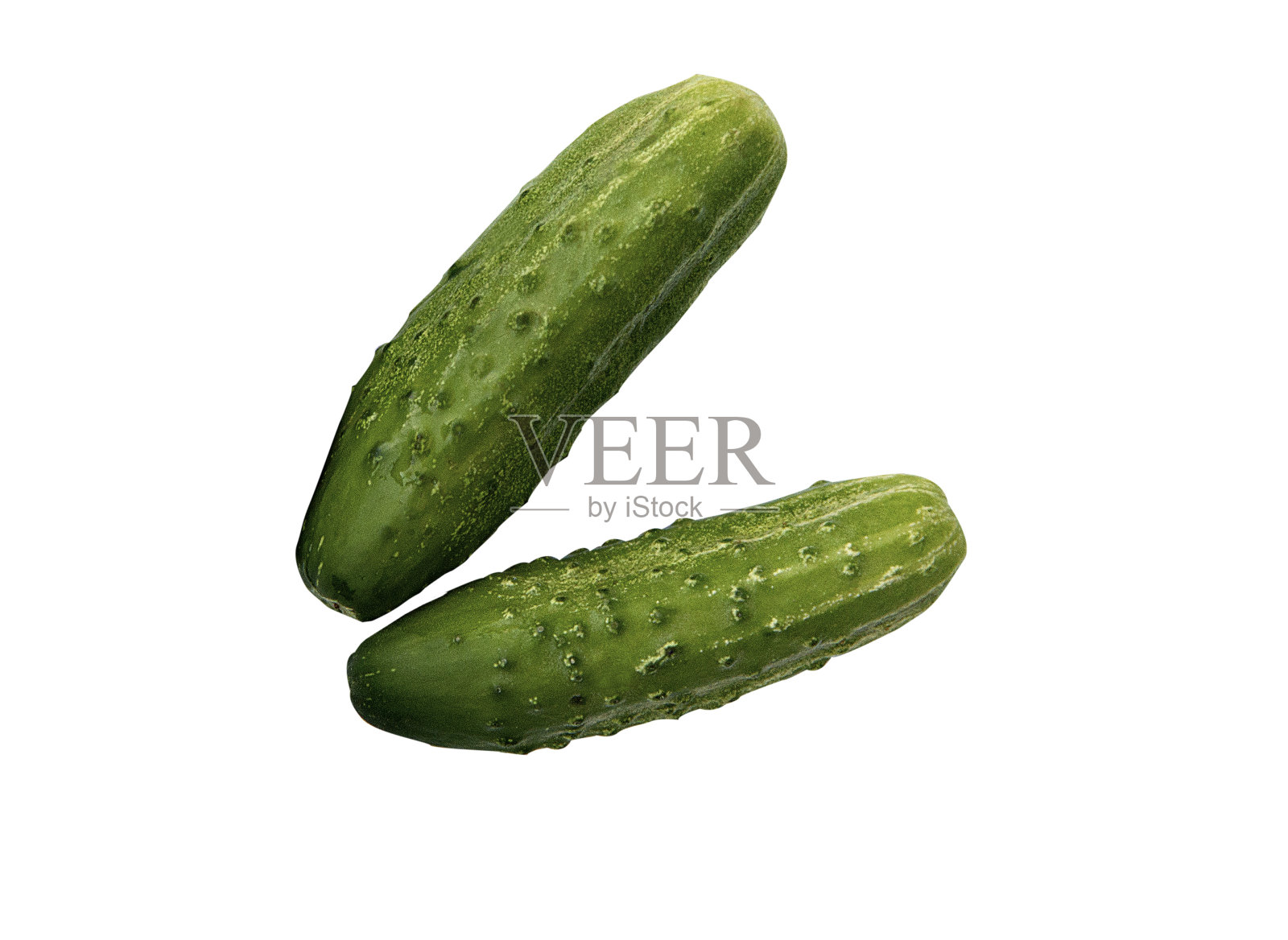绿色黄瓜孤立在一个白色背景特写照片摄影图片
