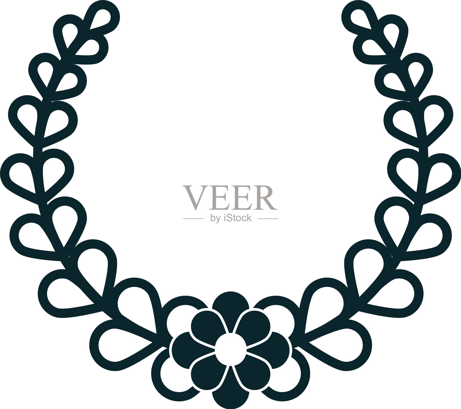 叶子和花圈设计元素图片