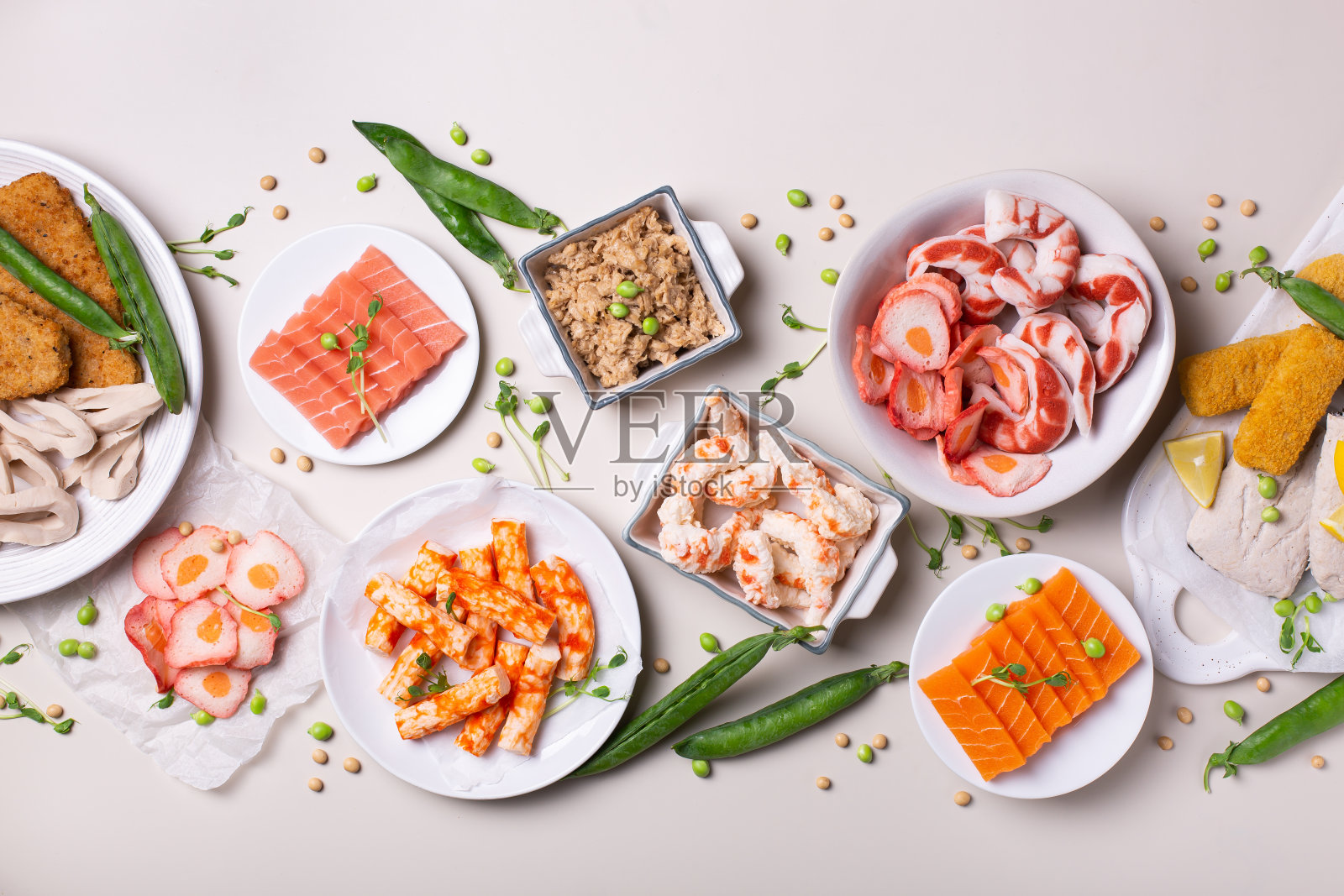 纯素植物海鲜食品，减少碳足迹照片摄影图片