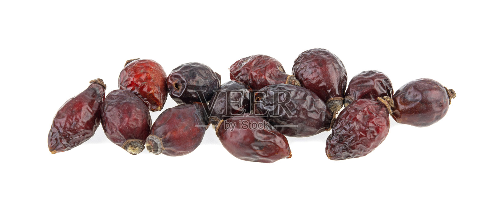 在白色背景上孤立的干山楂浆果照片摄影图片