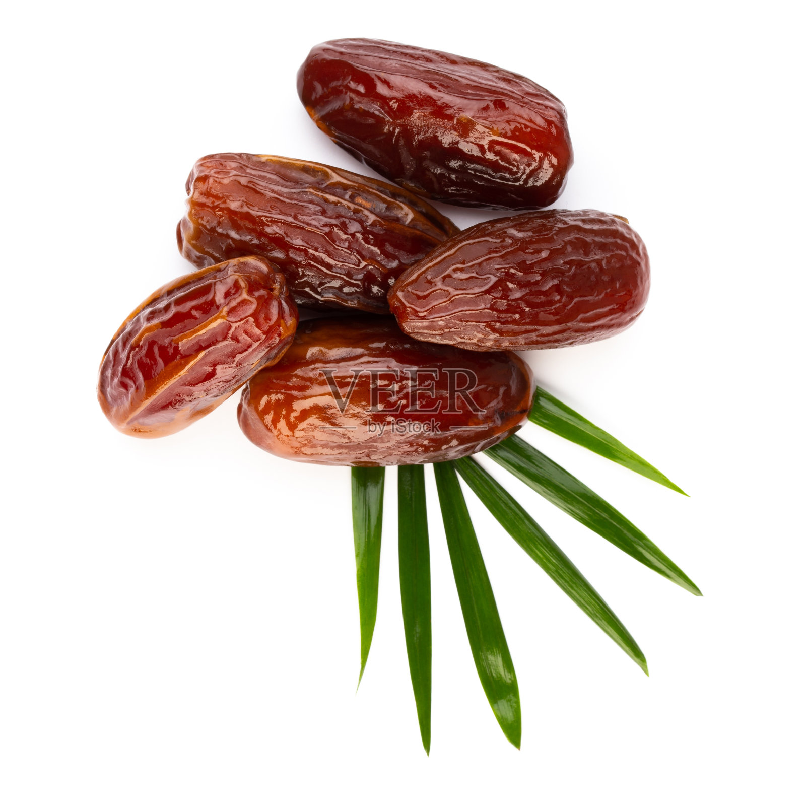 干枣孤立在白色背景上。前视图。平的模式。照片摄影图片