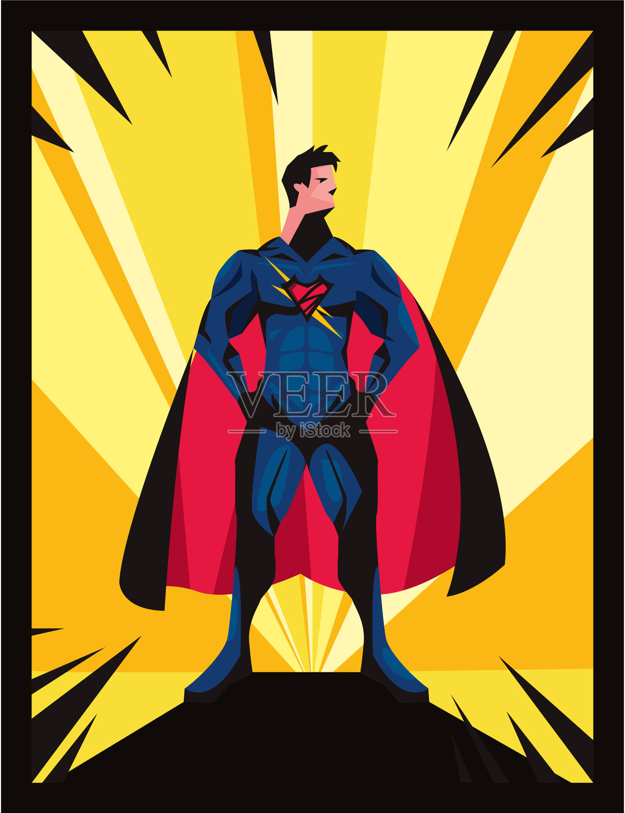 强大的超级英雄的海报插画图片素材