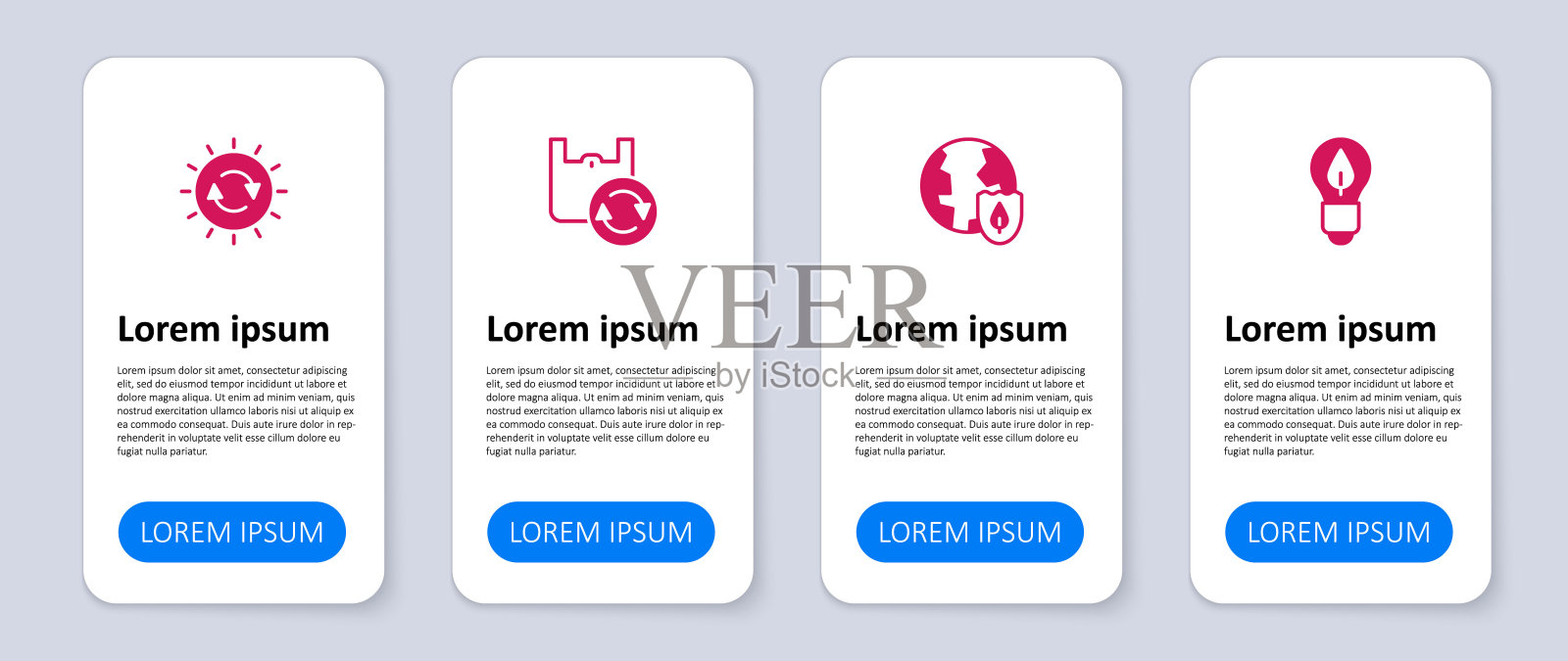 灯罩、遮阳板、购物袋、太阳能电池板。业务信息模板。向量设计模板素材
