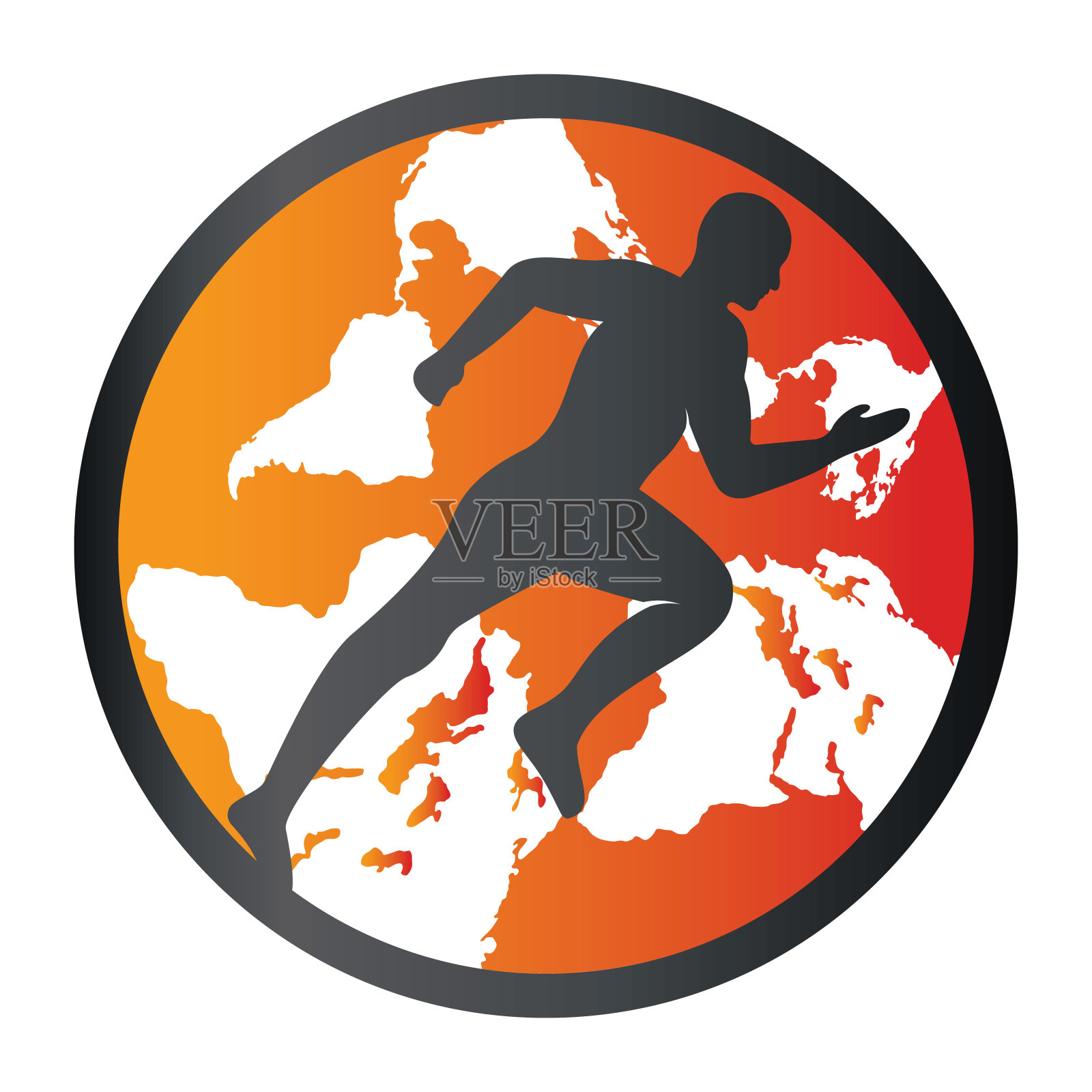 奔跑的人矢量符号。插画图片素材