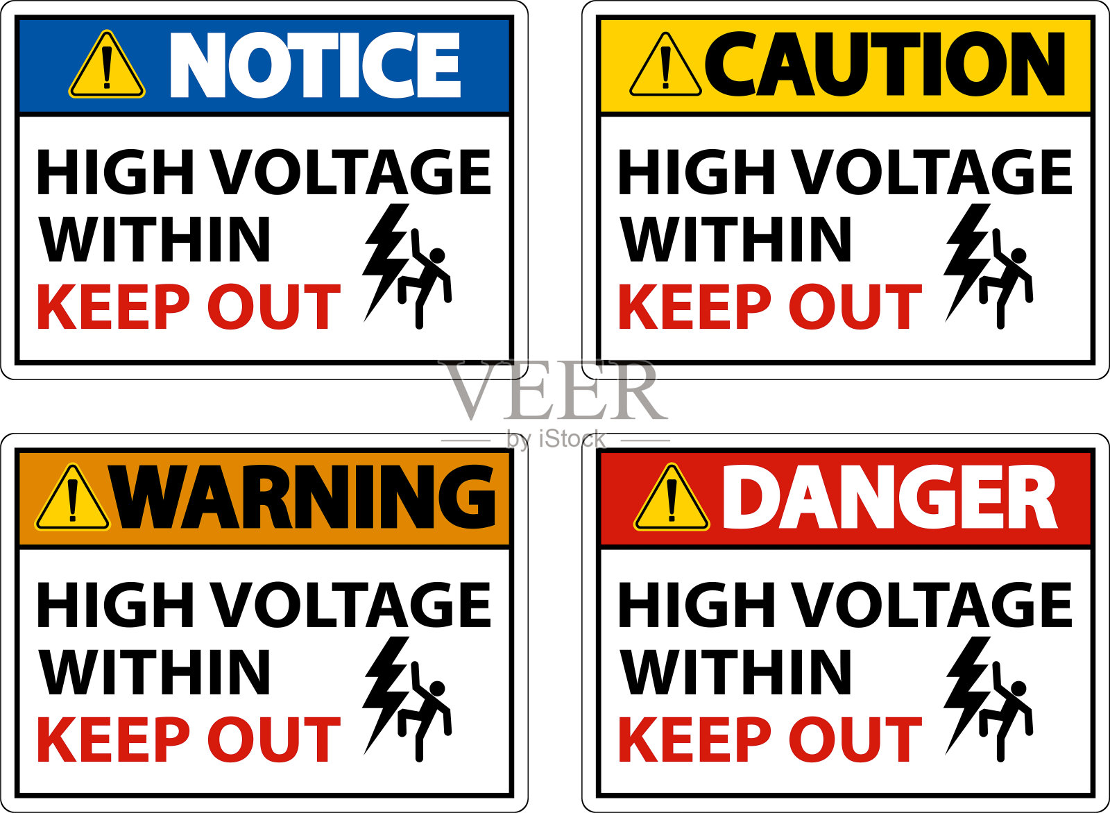 危险高压内禁止在白色背景的标志插画图片素材