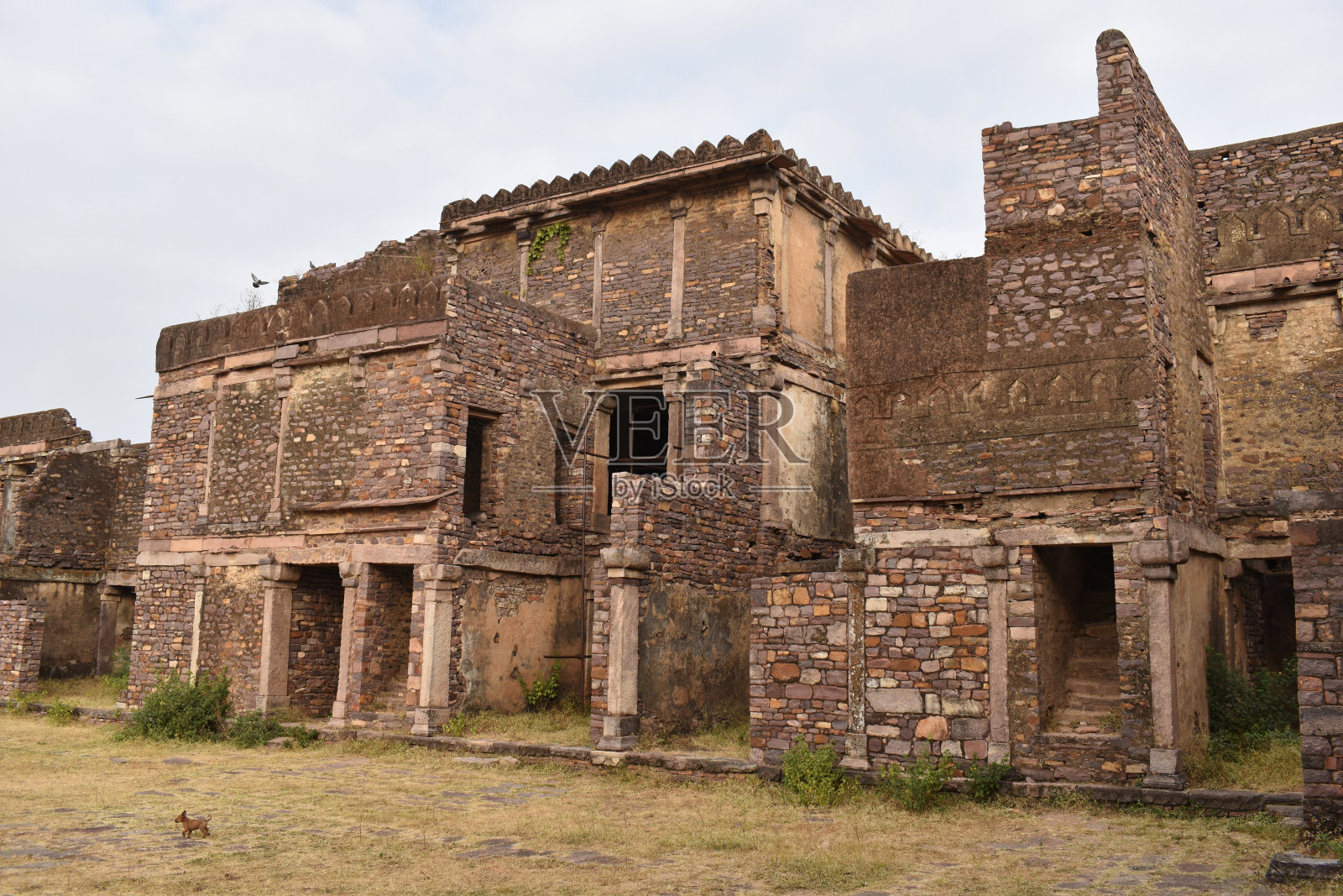 jinjhari Mahal，这是一个受保护的纪念碑和古老的遗产，Raisen Fort，建于公元11世纪，印度中央邦。照片摄影图片