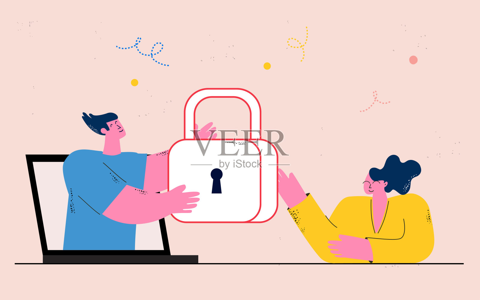 网络安全，数据保护，互联网和网络安全，安全的互联网浏览平面矢量插图设计的移动和网页图形插画图片素材