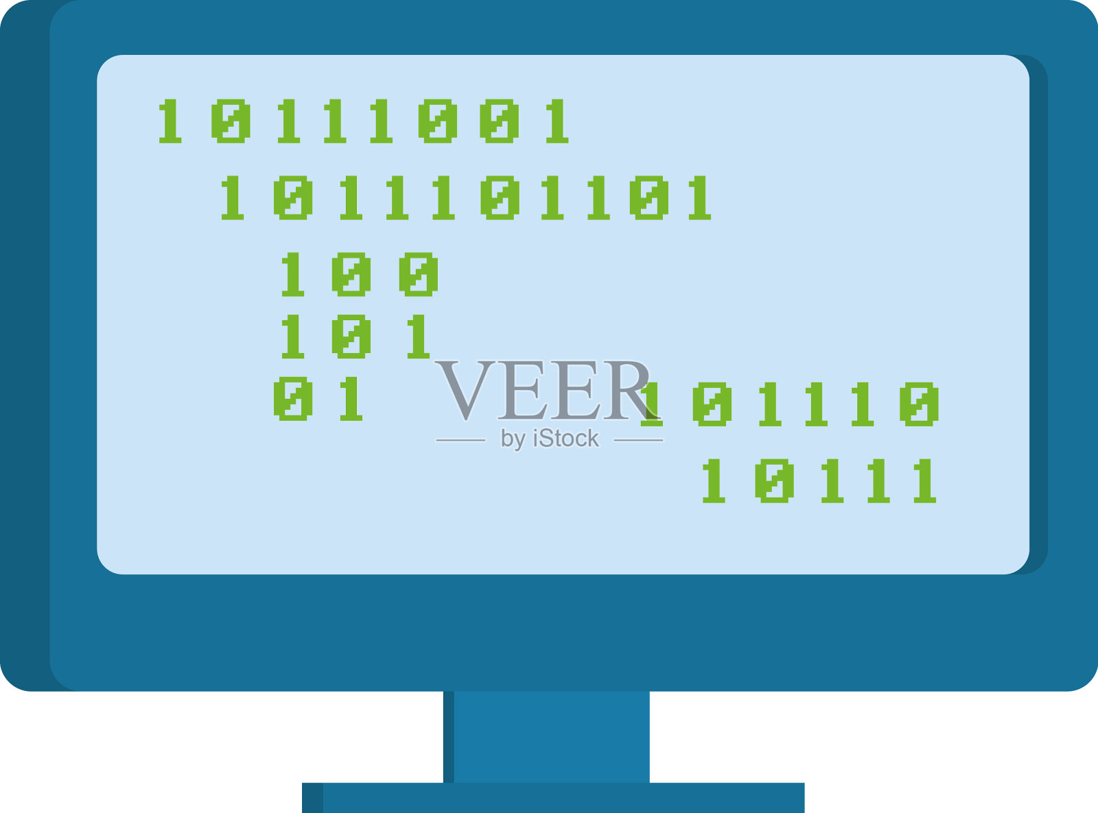 蓝色的电脑显示器插画图片素材