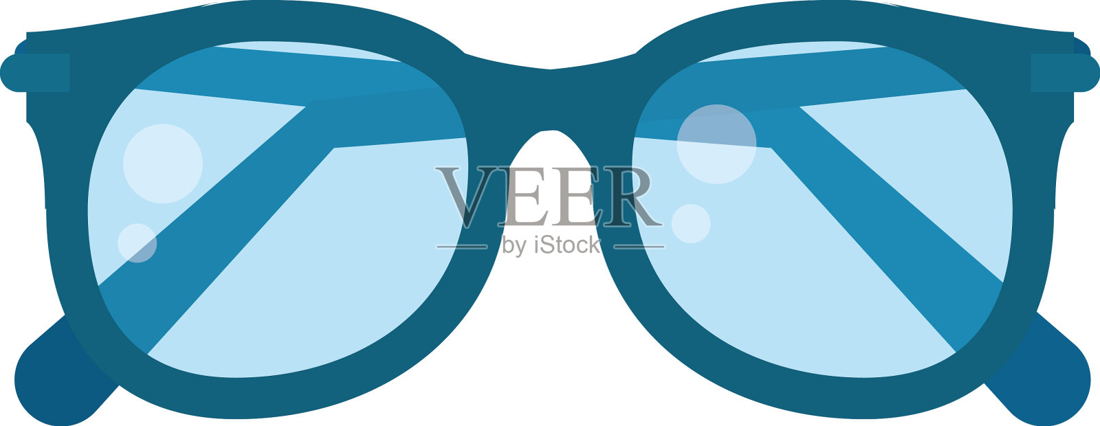 蓝色的眼镜设计元素图片
