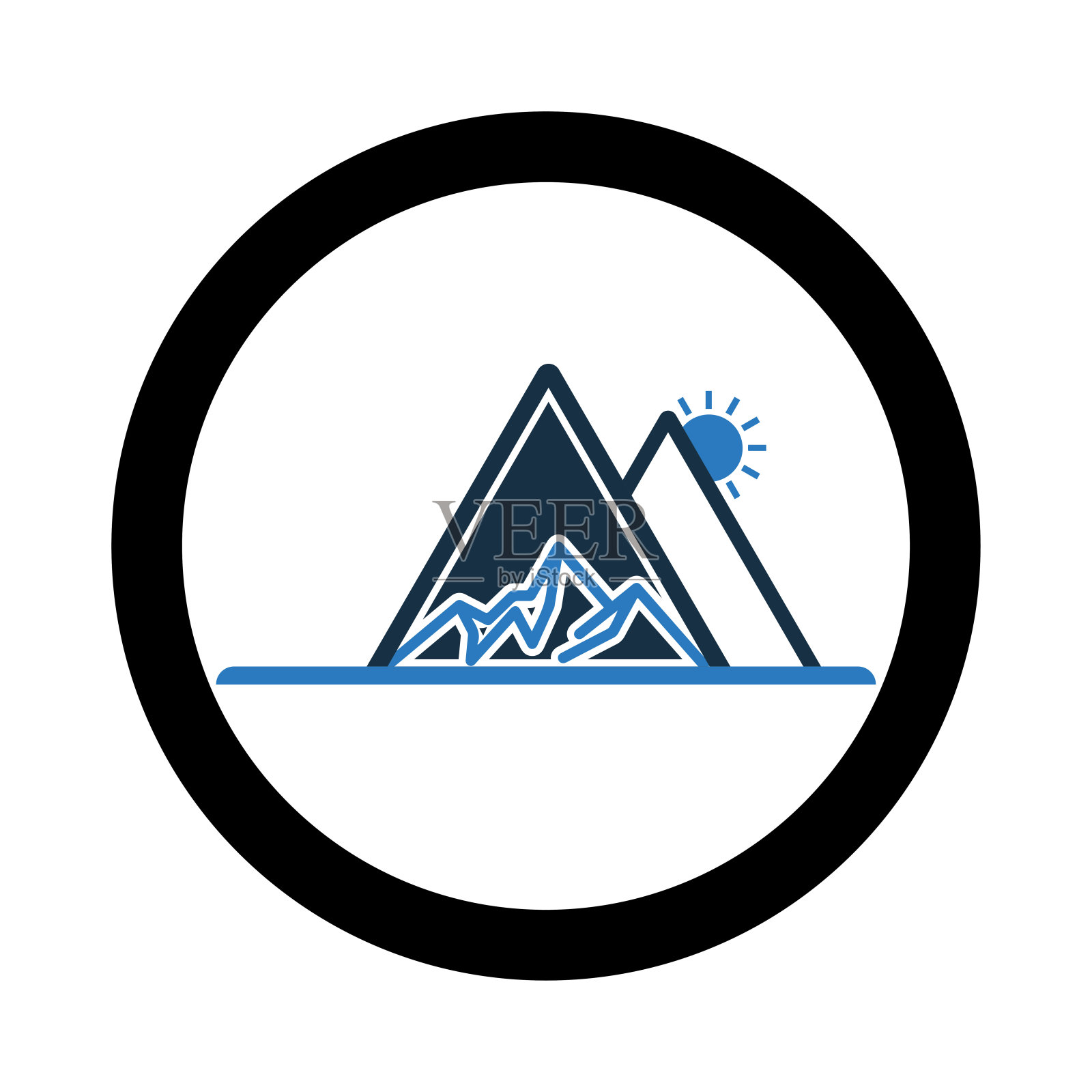 金字塔和岩石或太阳图标图标素材