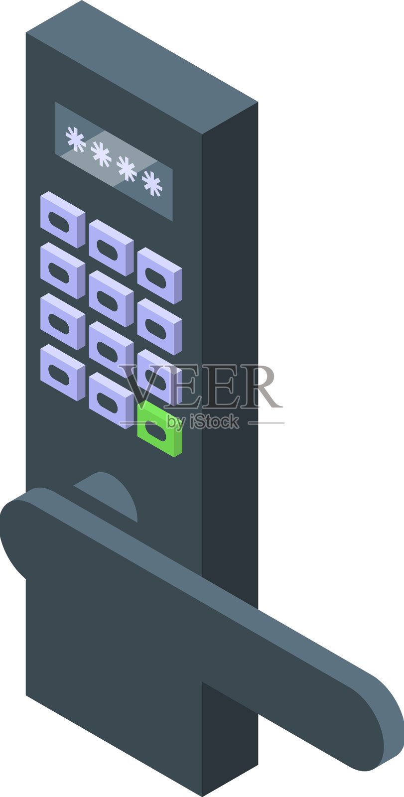 门码访问图标等距合同插画图片素材