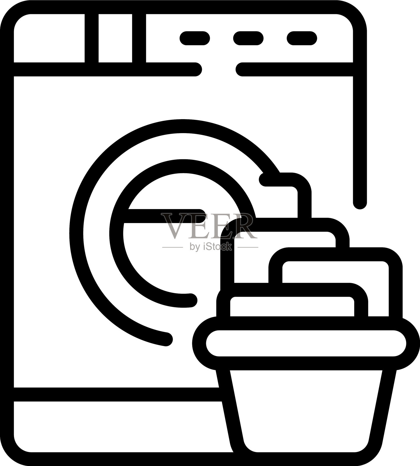 完成洗衣机图标轮廓插画图片素材