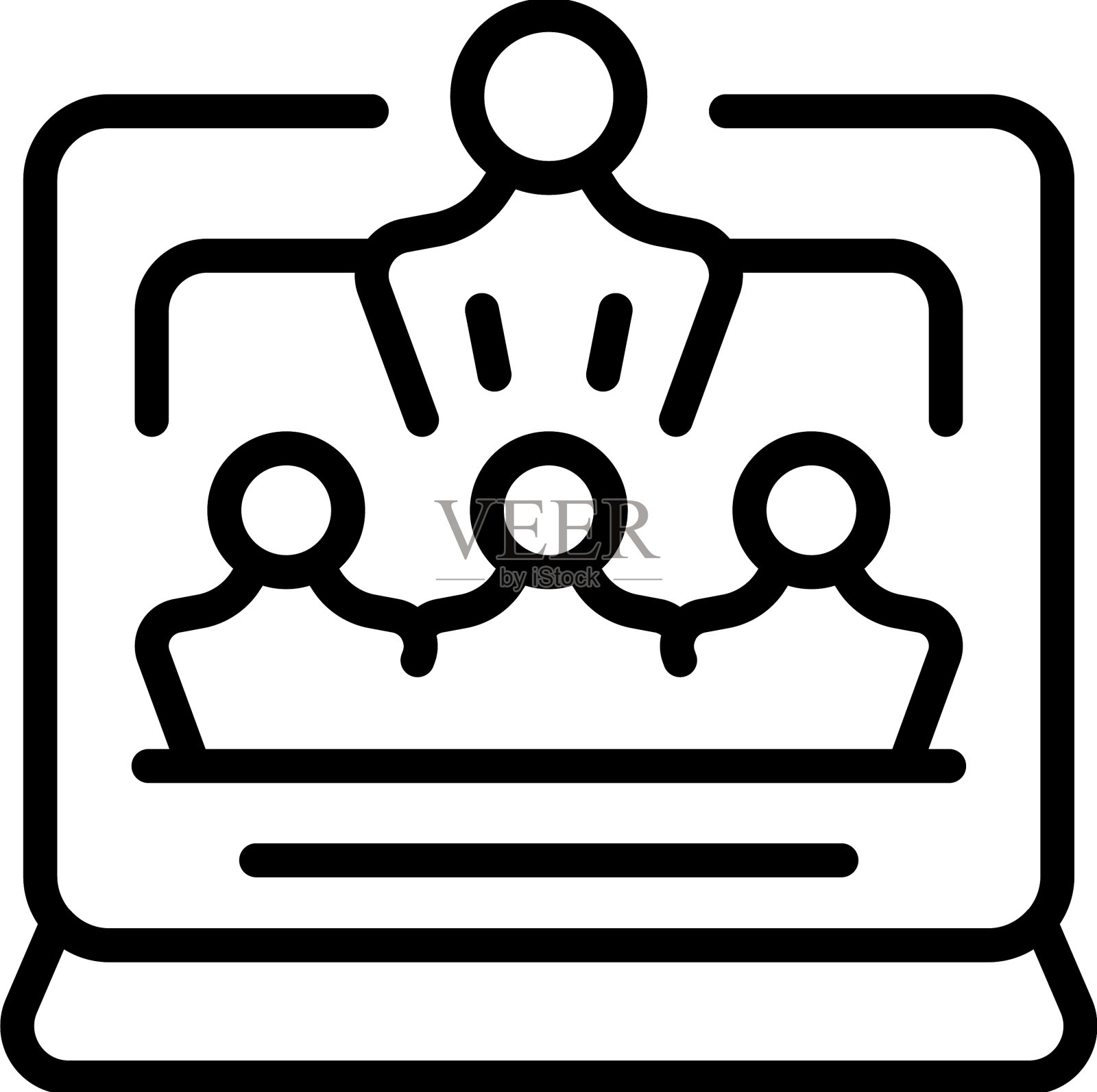 群在线会议图标大纲图标素材