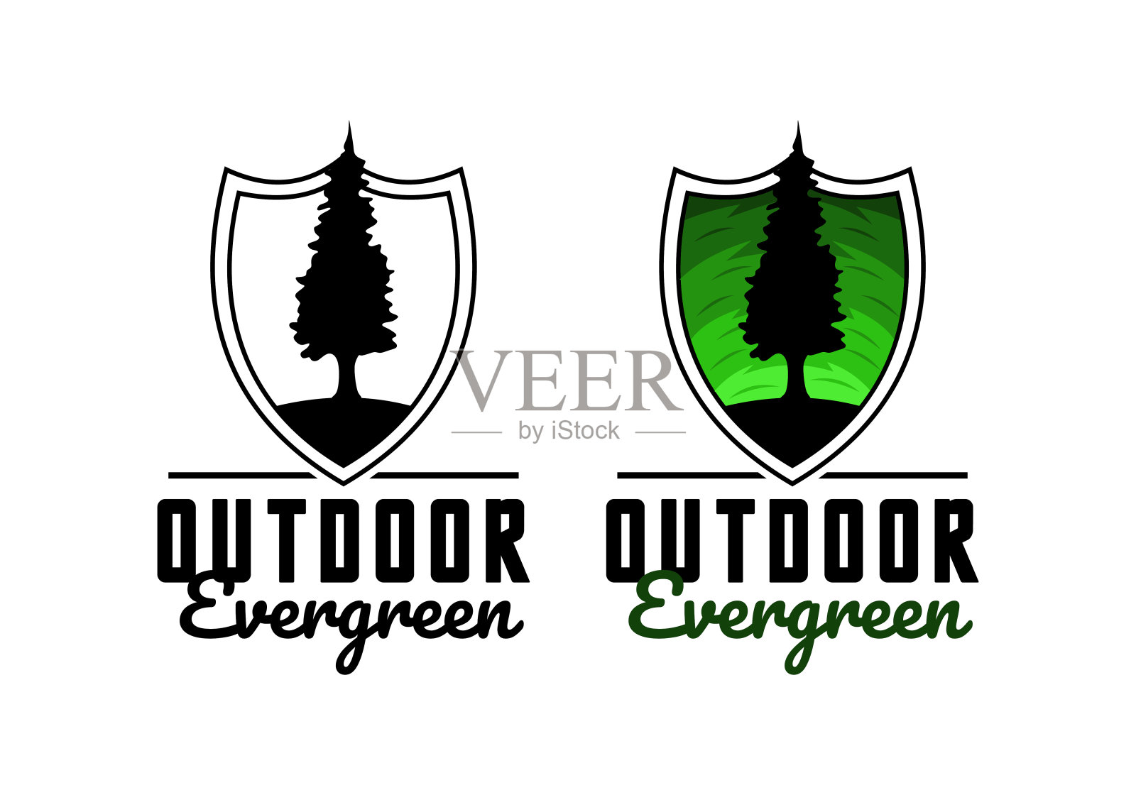 标志松树常绿矢量插图模板好的任何行业设计元素图片