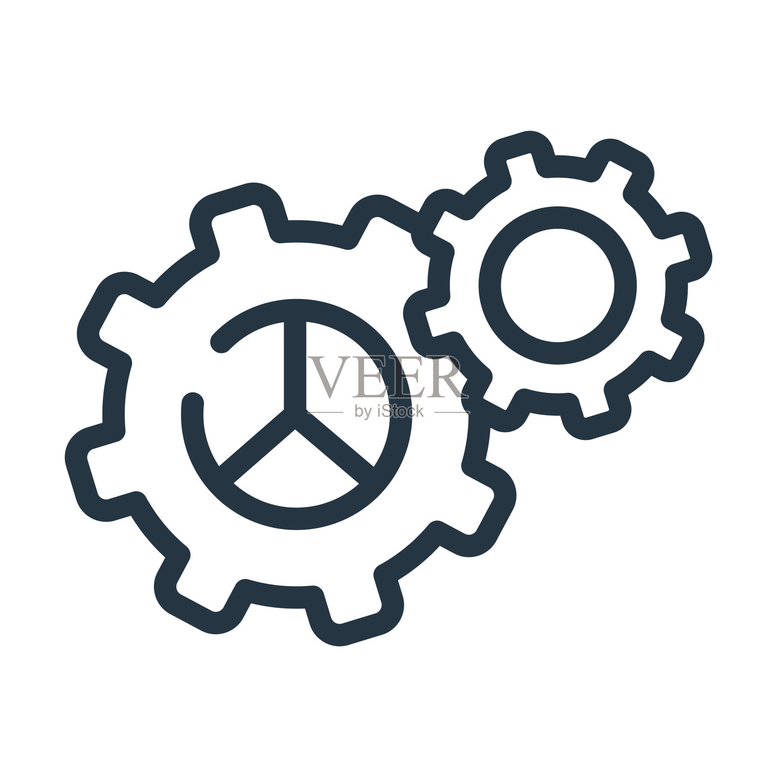 机械工具细线图标。修复，工作线性图标从用户界面概念孤立轮廓符号。矢量插图符号元素的网页设计和应用程序。图标素材