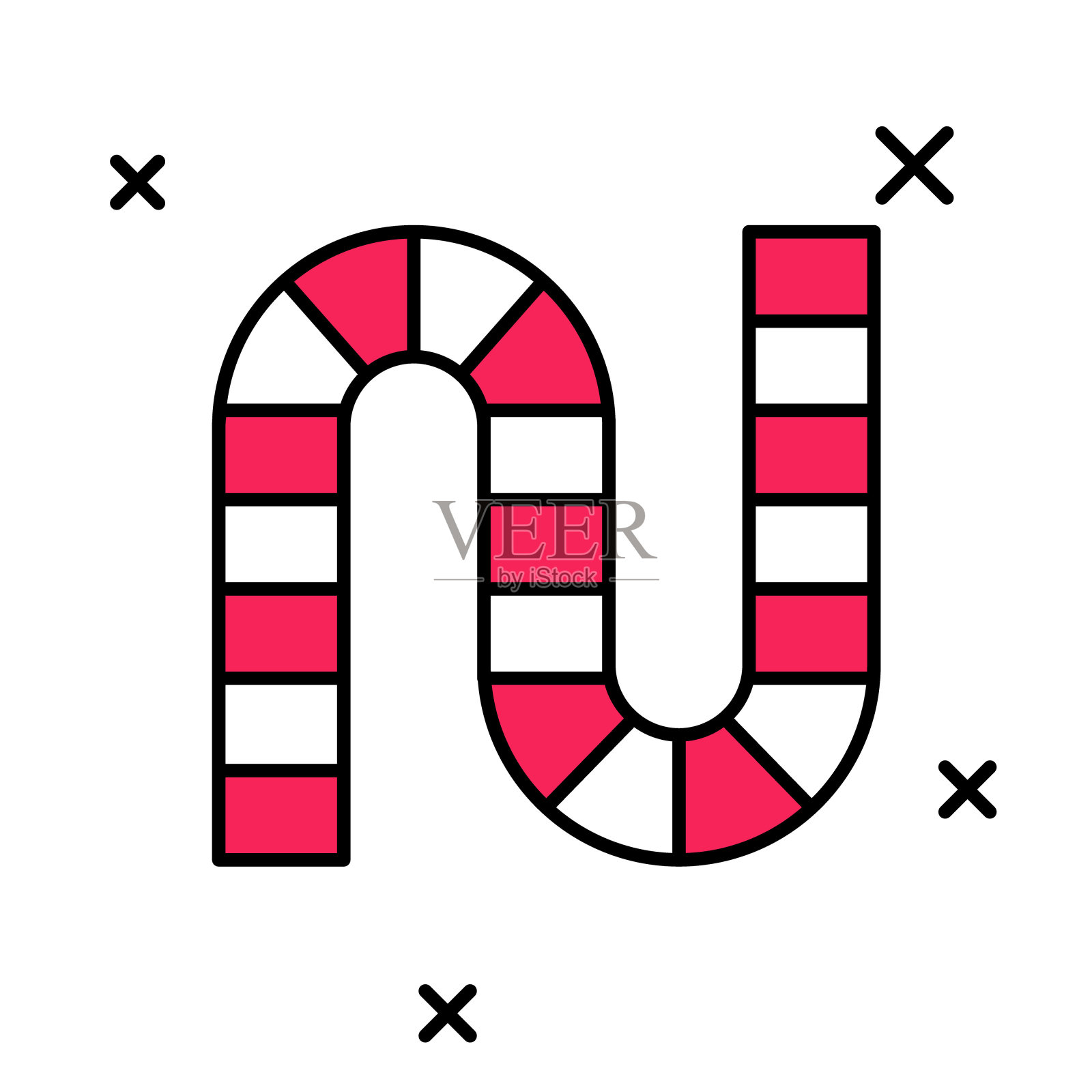 填充的大纲棋盘游戏图标孤立在白色背景。向量图标素材