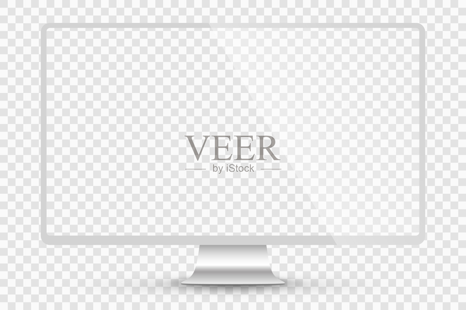 现实的现代薄框架显示计算机显示器矢量插图。PNG插画图片素材