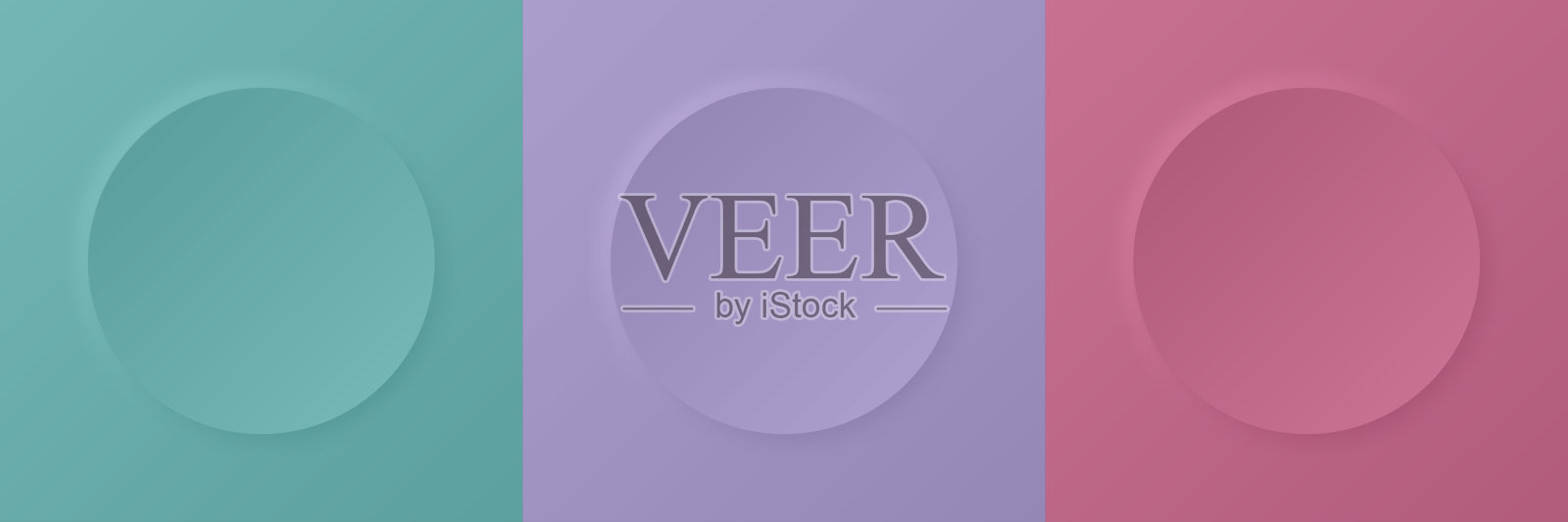 摘要三维圆框架。套绿色，紫色，和粉红色边界与阴影化妆品产品。模板空场景在顶视图与复制空间化妆品和美丽的表现。插画图片素材