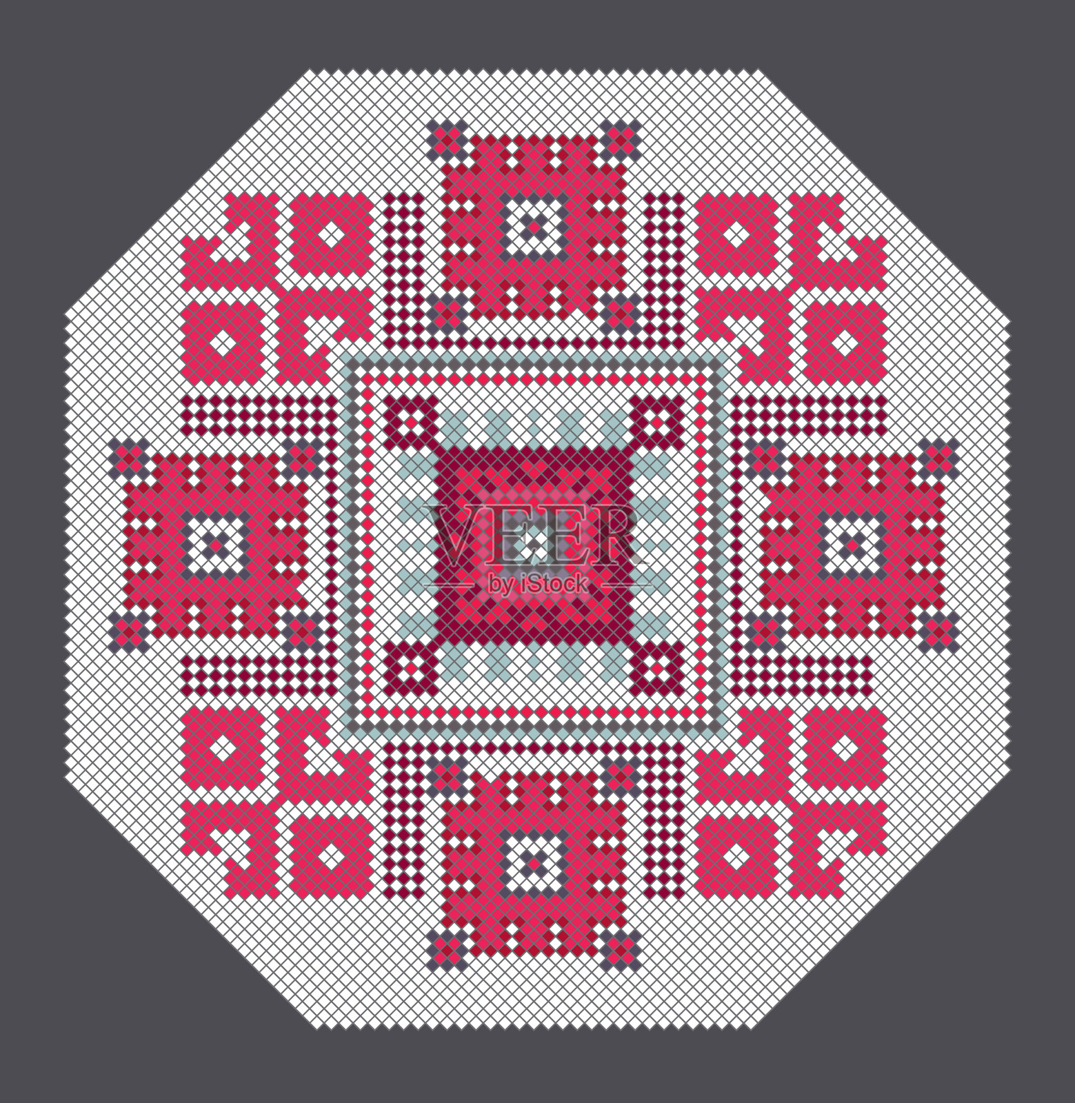 斯拉夫刺绣的传统几何图案。插画图片素材