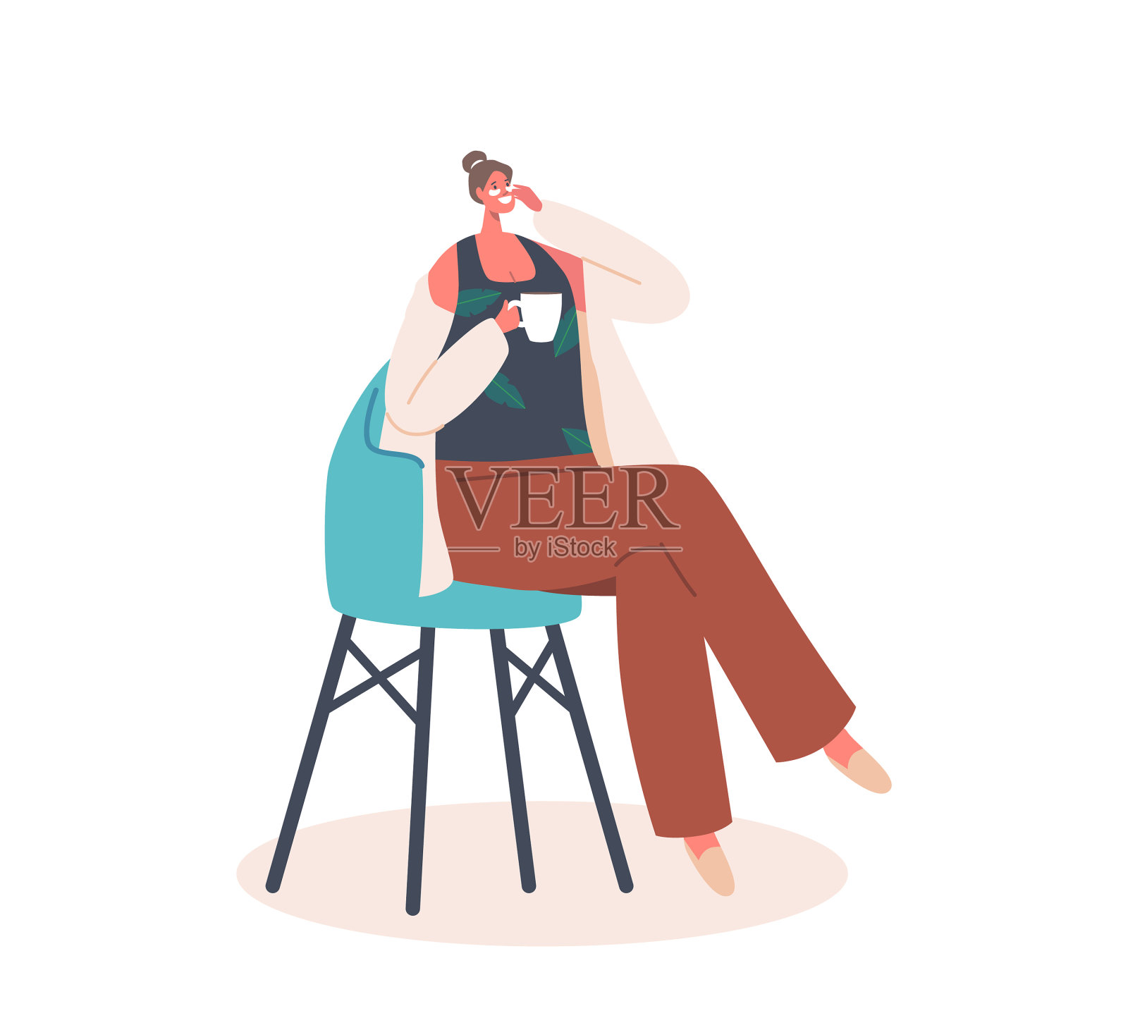 喝茶时敷天然面膜设计元素图片